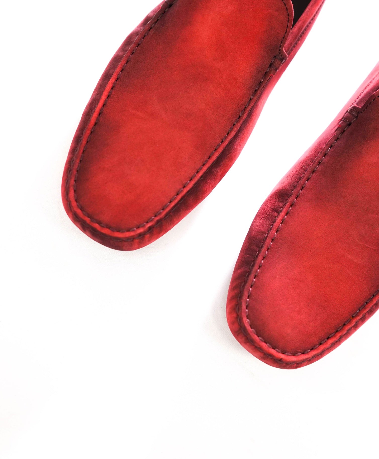 $975 TOD'S - Red Suede GOMMINI Driving Loafers - US 12.5 (11.5UK)