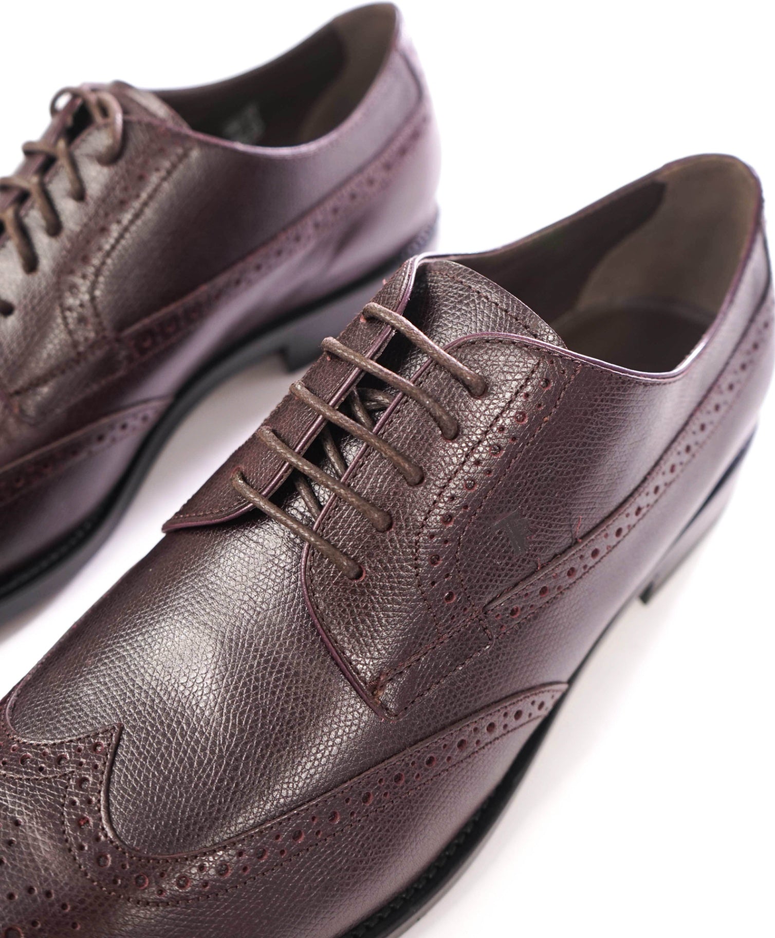 $1,295 TOD'S - Cherry Brown Pebble Leather Derby - US 10.5 (9.5UK)