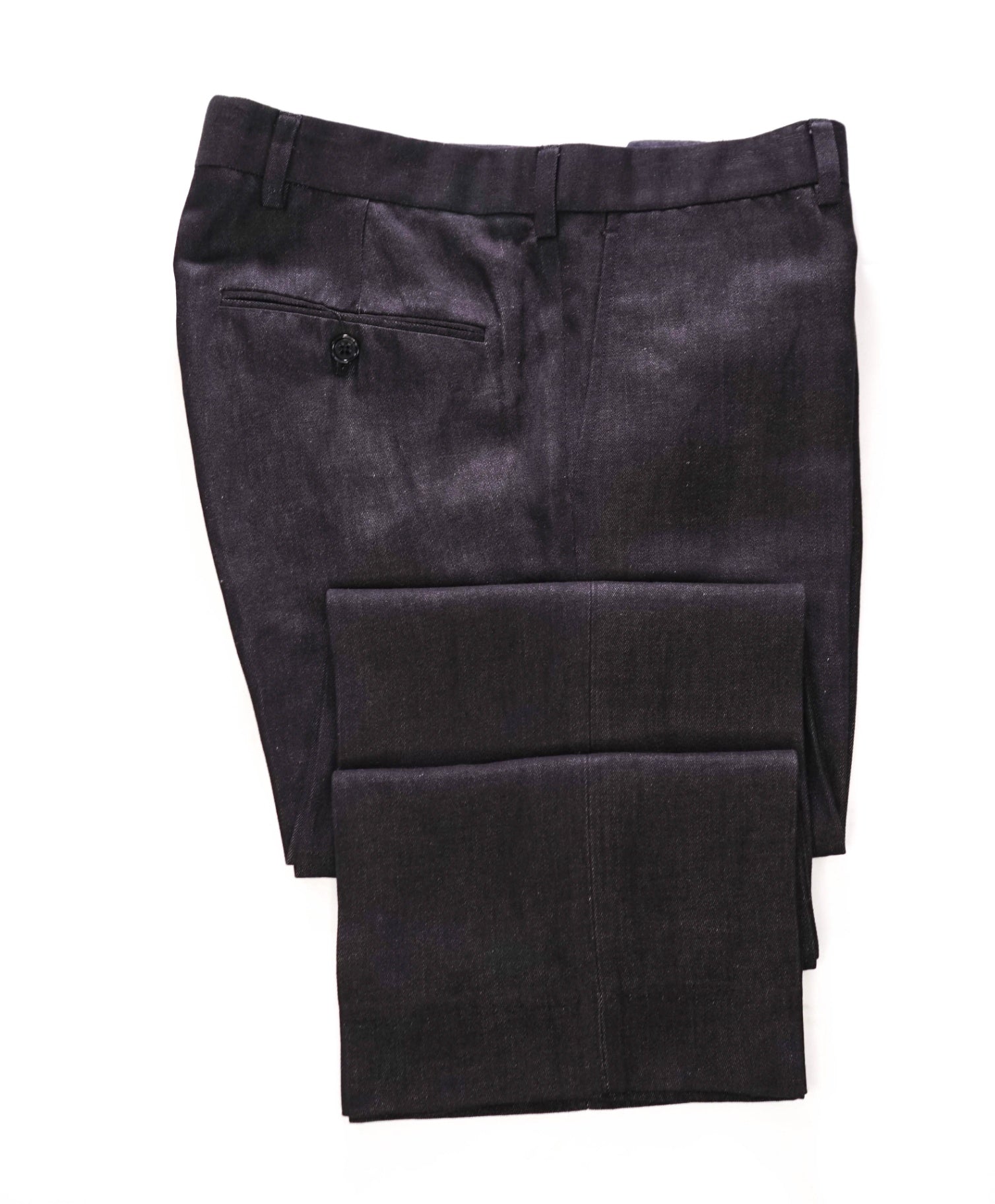 $595 RALPH LAUREN BLACK LABEL - Black Dress Linen Denim Pants - 34W
