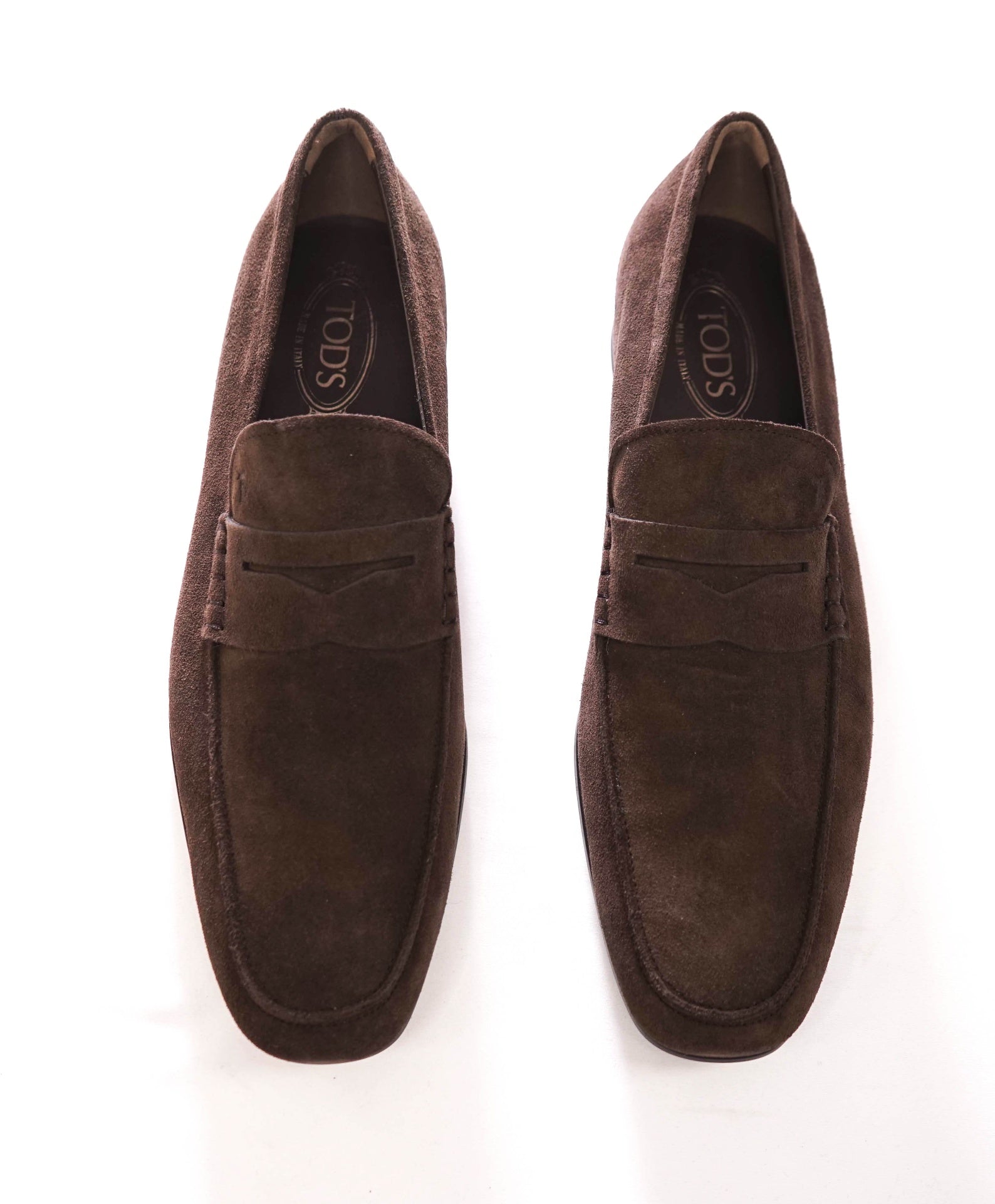 $775 TOD'S - Brown Suede Penny Loafers - US 12.5 (11.5UK)