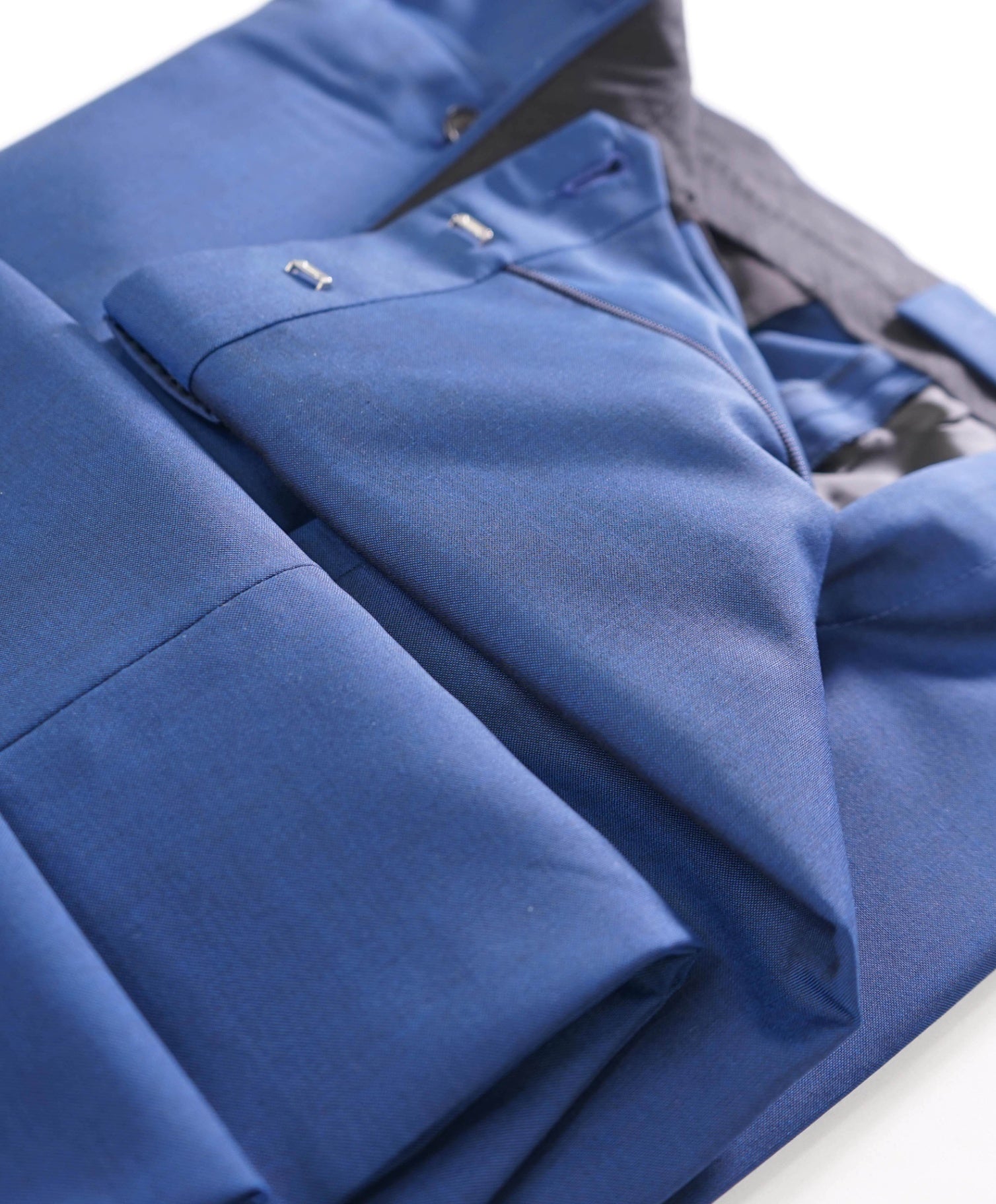 $595 PAUL SMITH - Solid Bold Blue Wool/Mohair Pants - 38W