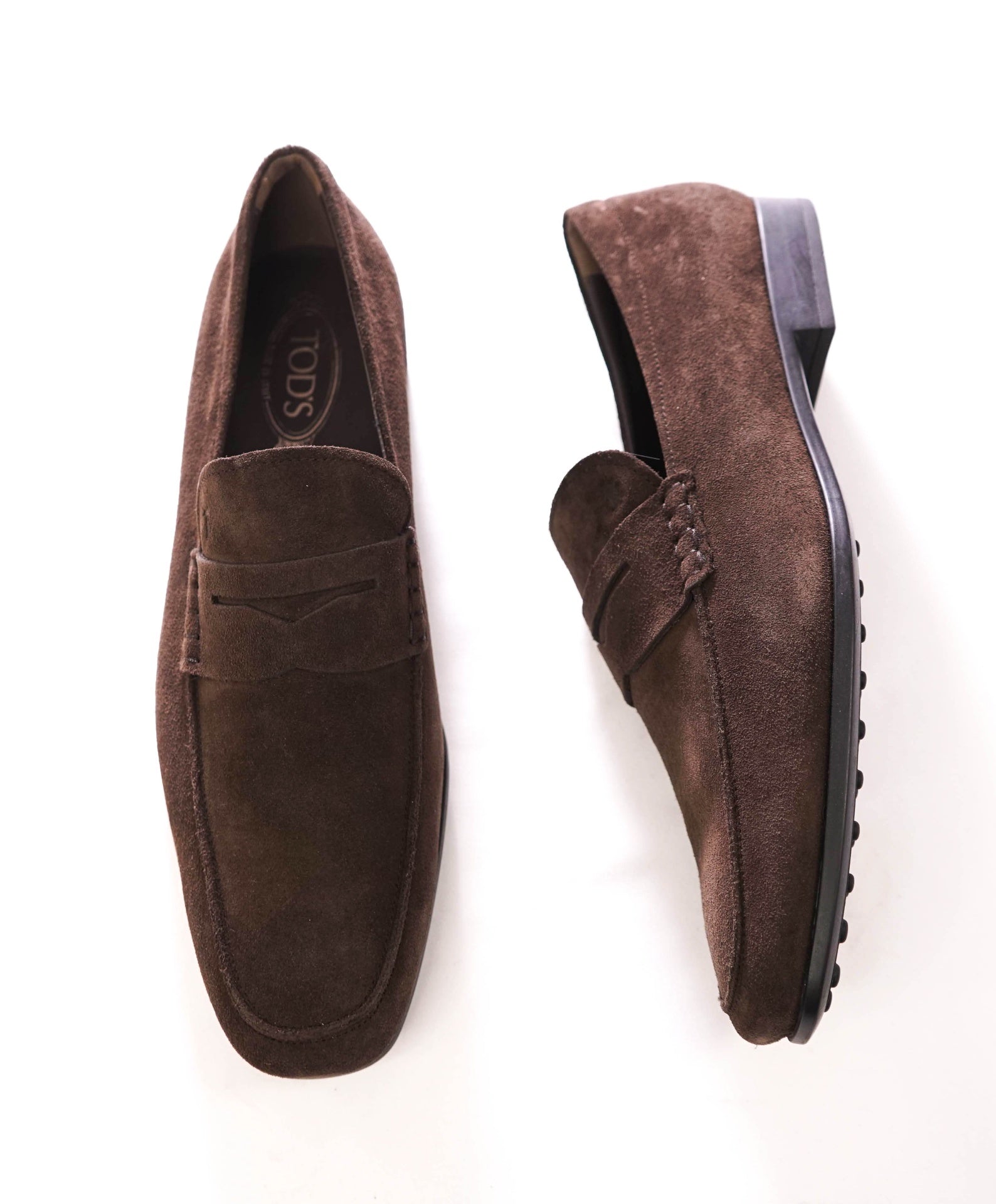 $775 TOD'S - Brown Suede Penny Loafers - US 12.5 (11.5UK)