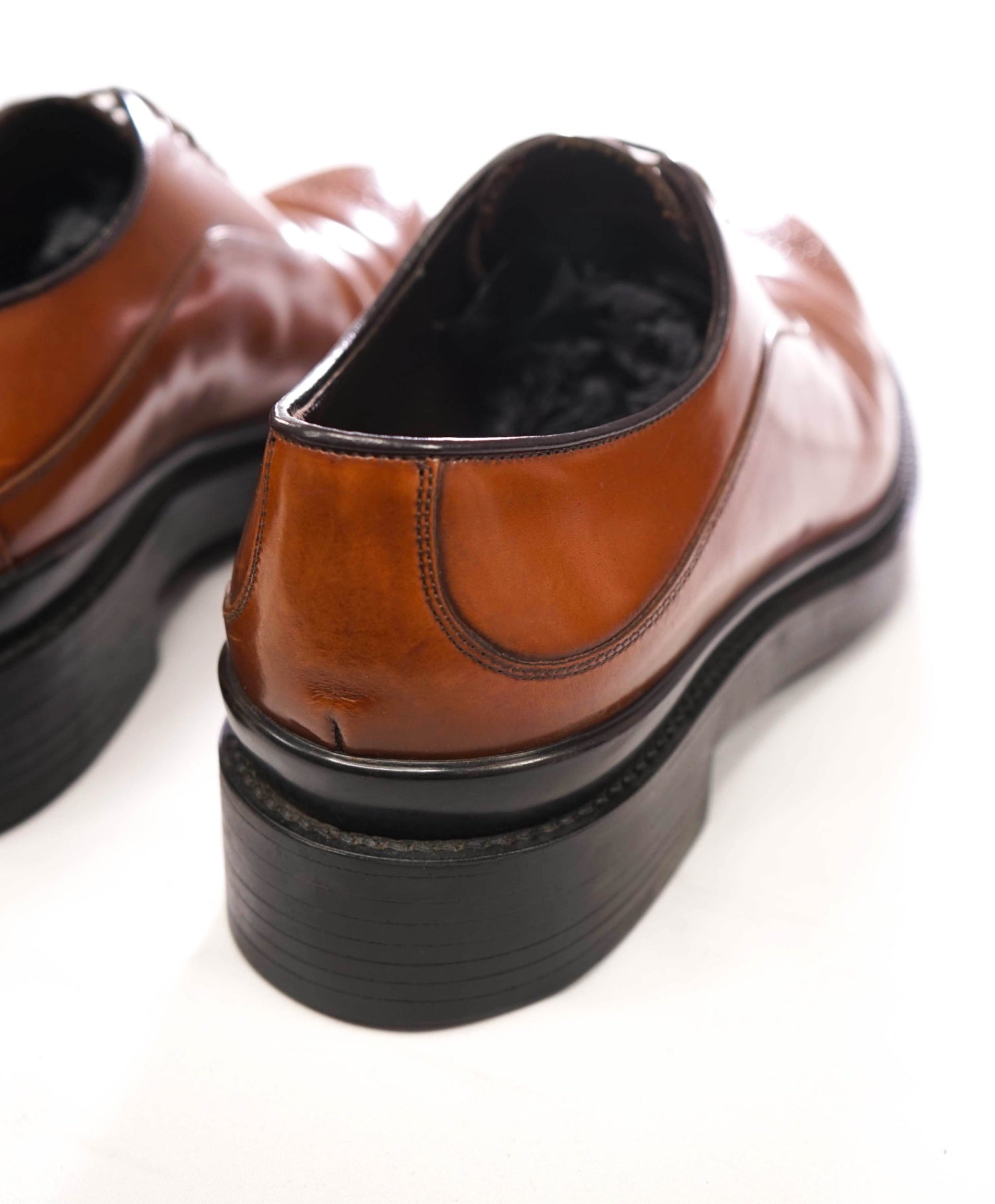 $1,150 PRADA - Brown Leather Brogue Lug Sole Oxfords - US 9 (UK8)