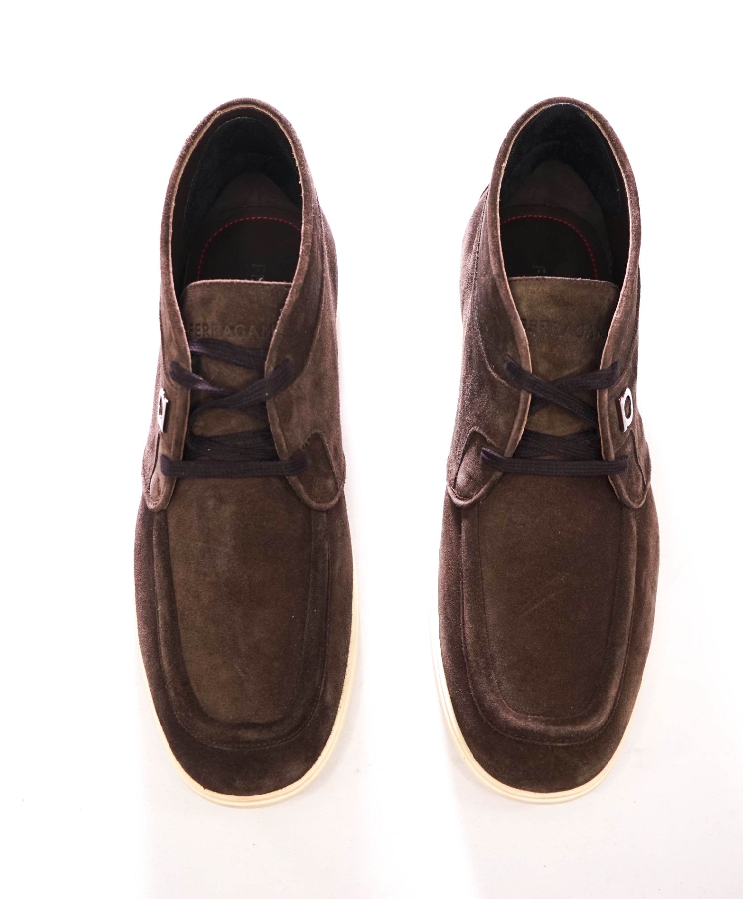 $995 FERRAGAMO - Brown Suede Chukka Boot - 9.5 M