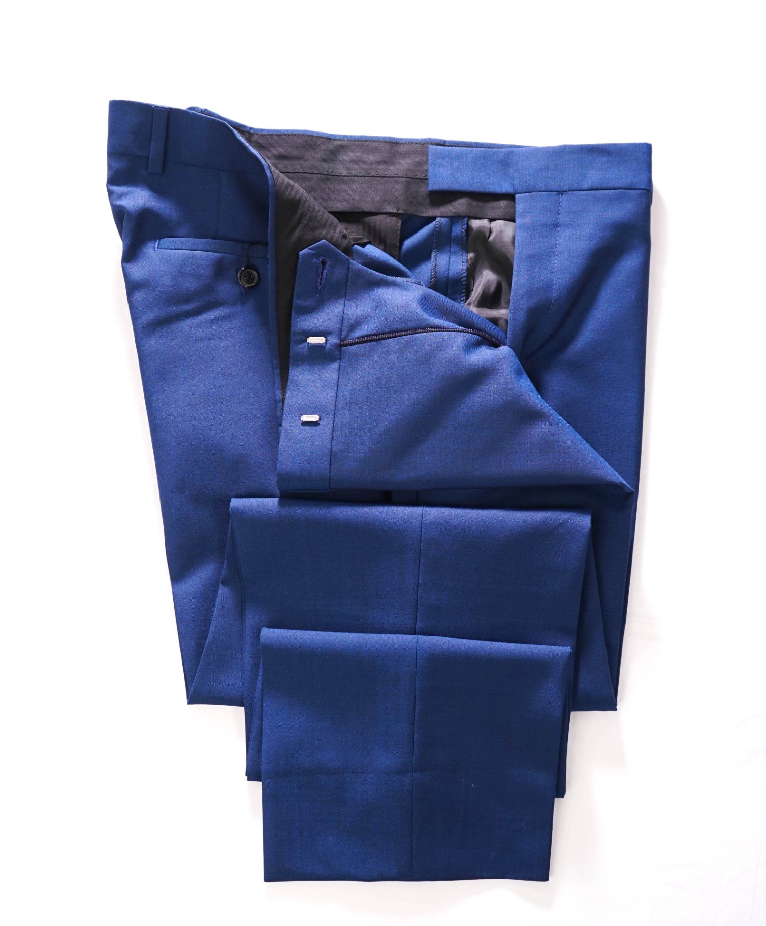 $595 PAUL SMITH - Solid Bold Blue Wool/Mohair Pants - 38W