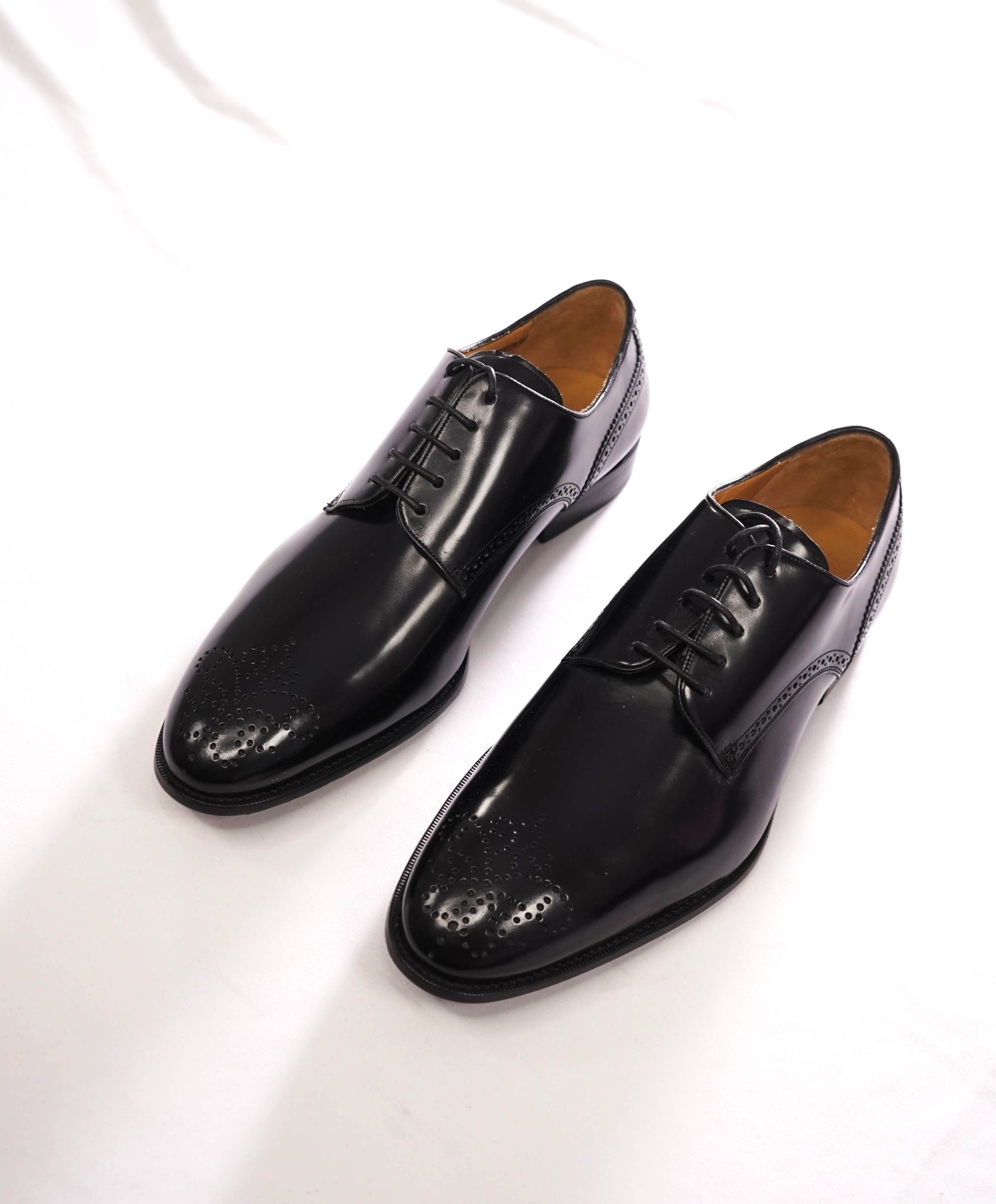 $500 BALLY - Black Leather Derby - US 7.5 (6.5UK)