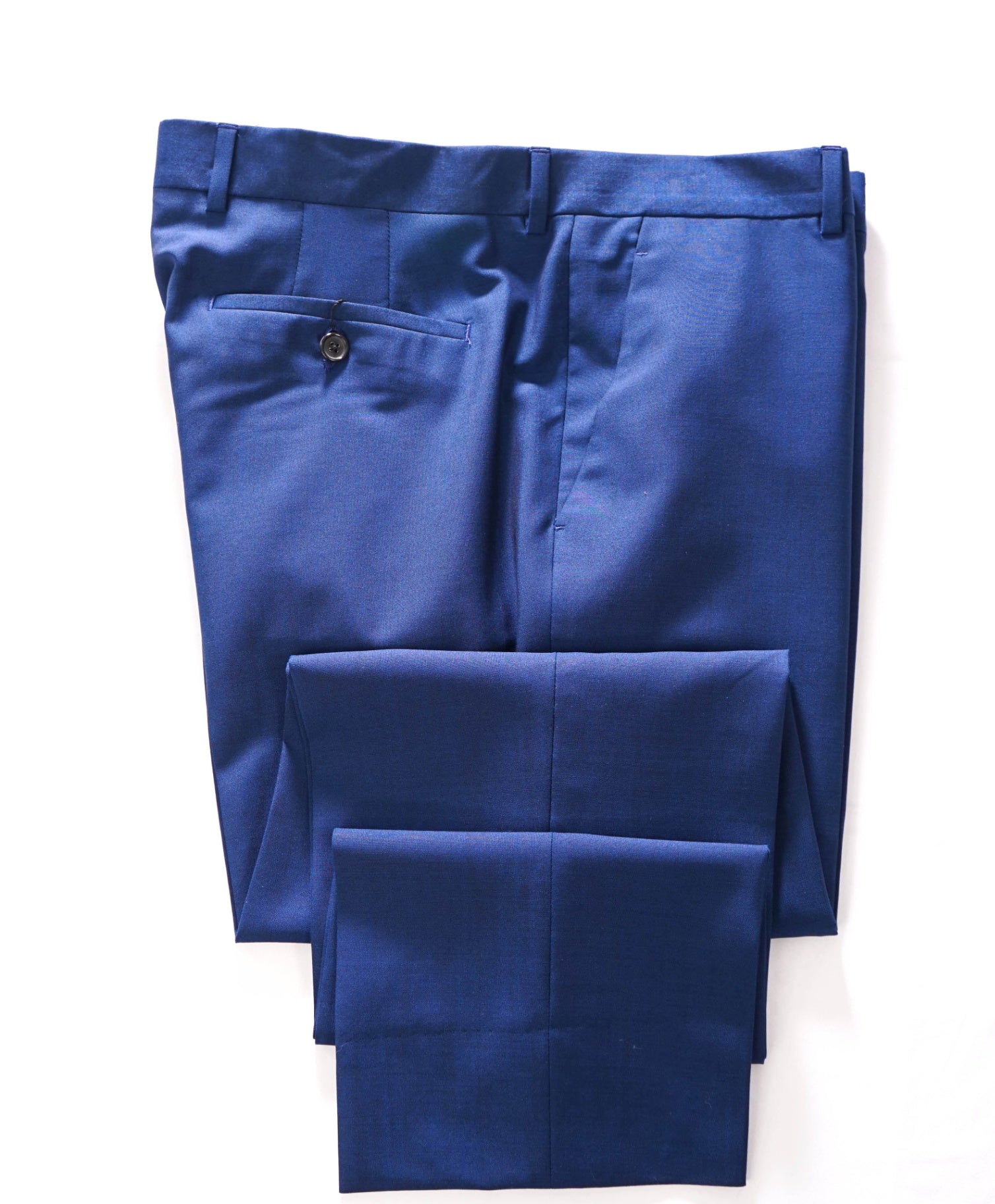 $595 PAUL SMITH - Solid Bold Blue Wool/Mohair Pants - 38W