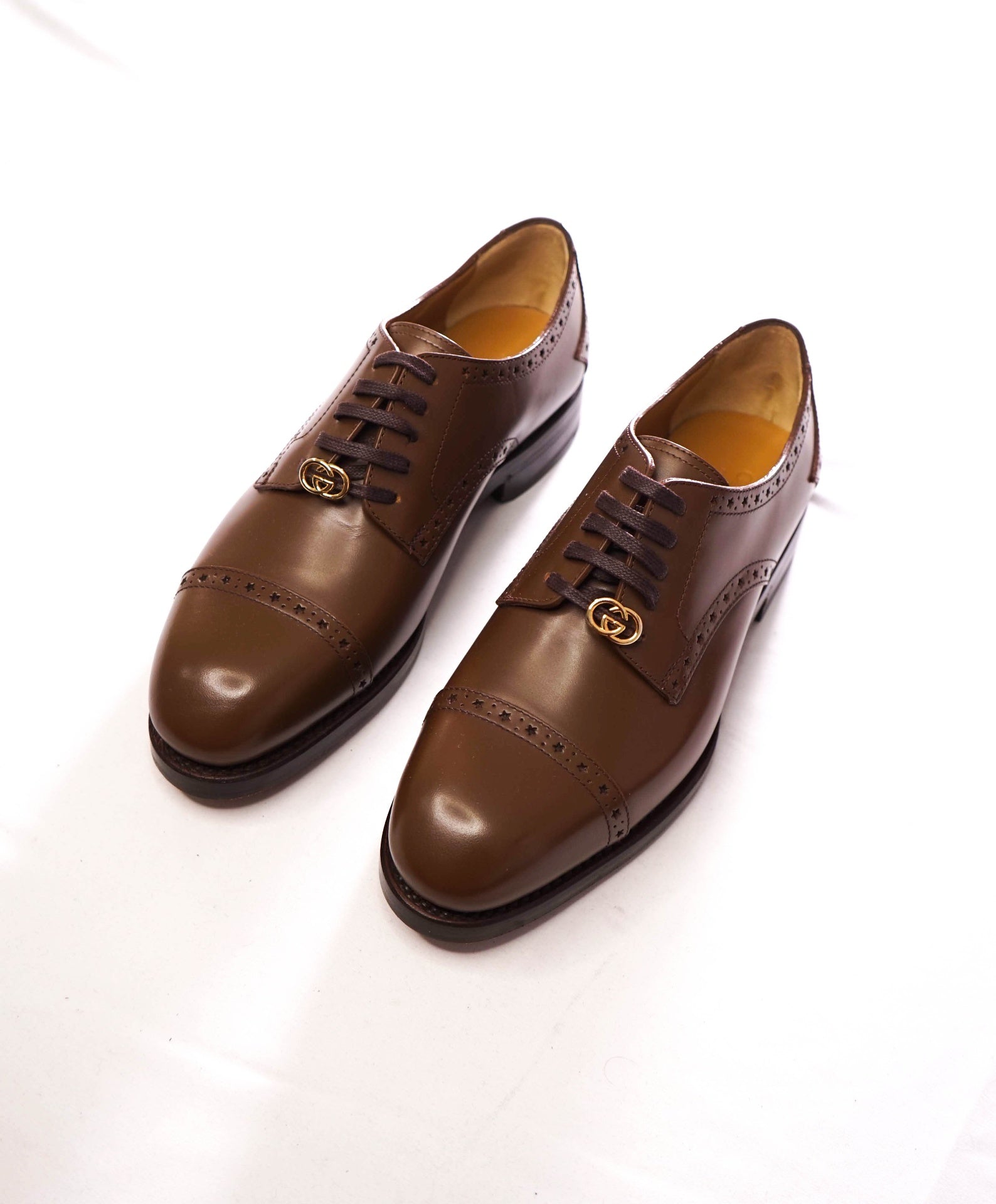 $1,200 GUCCI - Brown Goodyear Leather Derby - 7.5 US (7G)