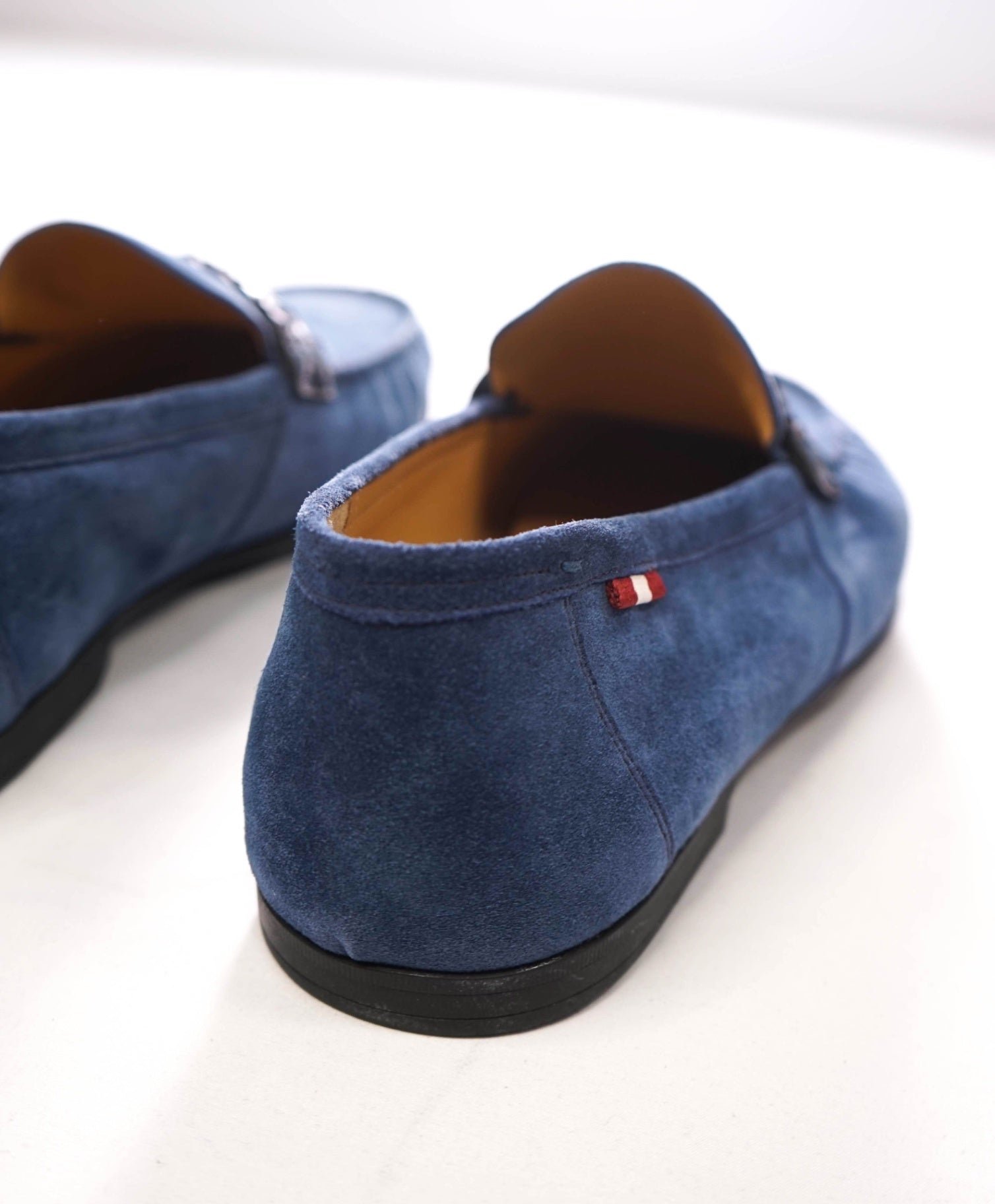 $695 BALLY - Blue Suede Braided-Strap Loafers - US 8.5 D (7.5UK)
