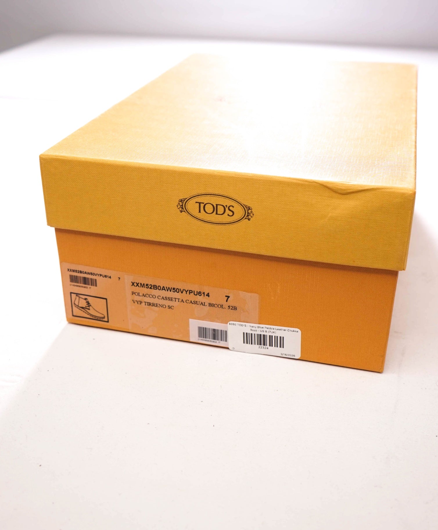 $595 TOD'S - Navy Blue Pebble Leather Chukka Boot - US 8 (7UK)