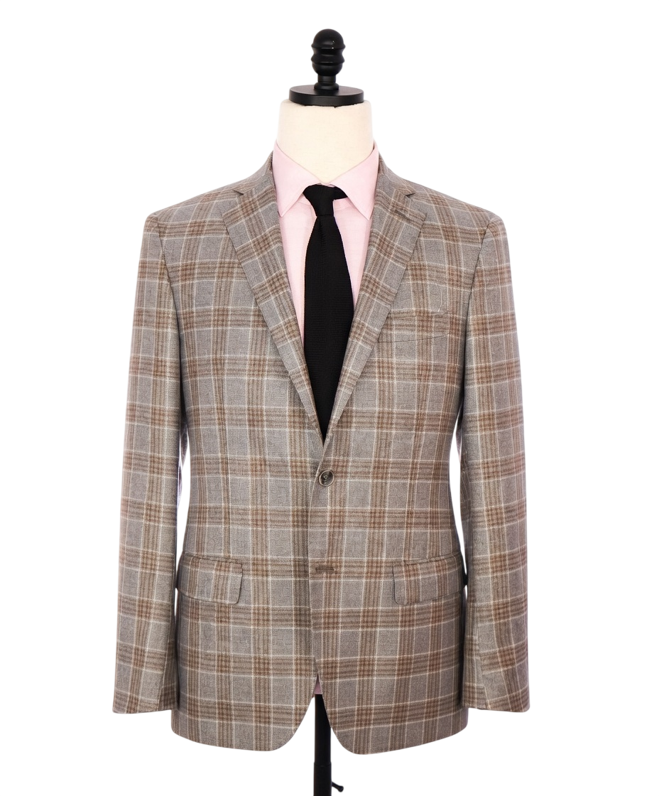 $1,595 LORO PIANA For SFA - Gray/Brown Silk/Cashmere Blazer - 40R