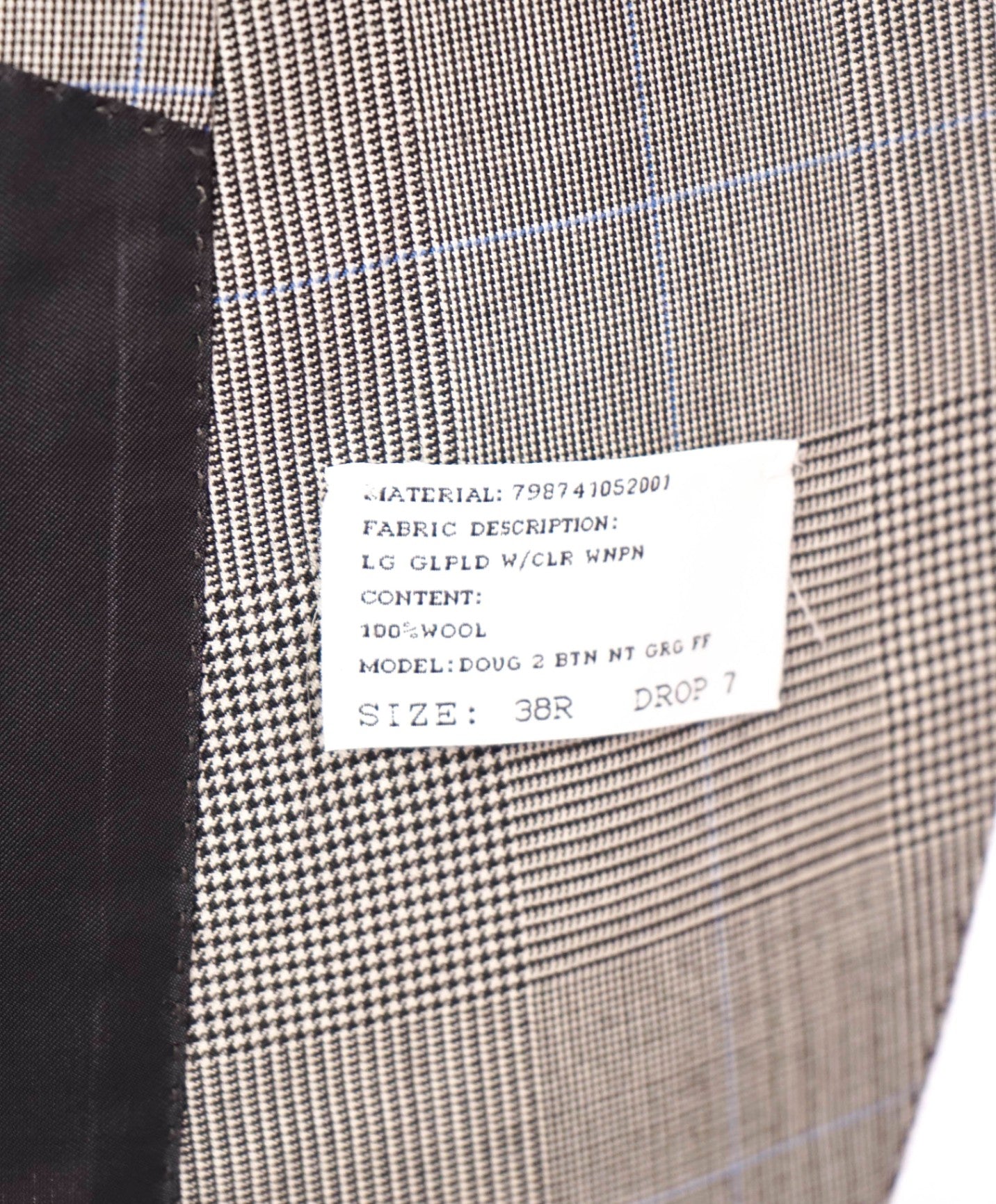 $5,295 RALPH LAUREN PURPLE LABEL - "DOUG" Glen Plaid Wool Suit - 38R