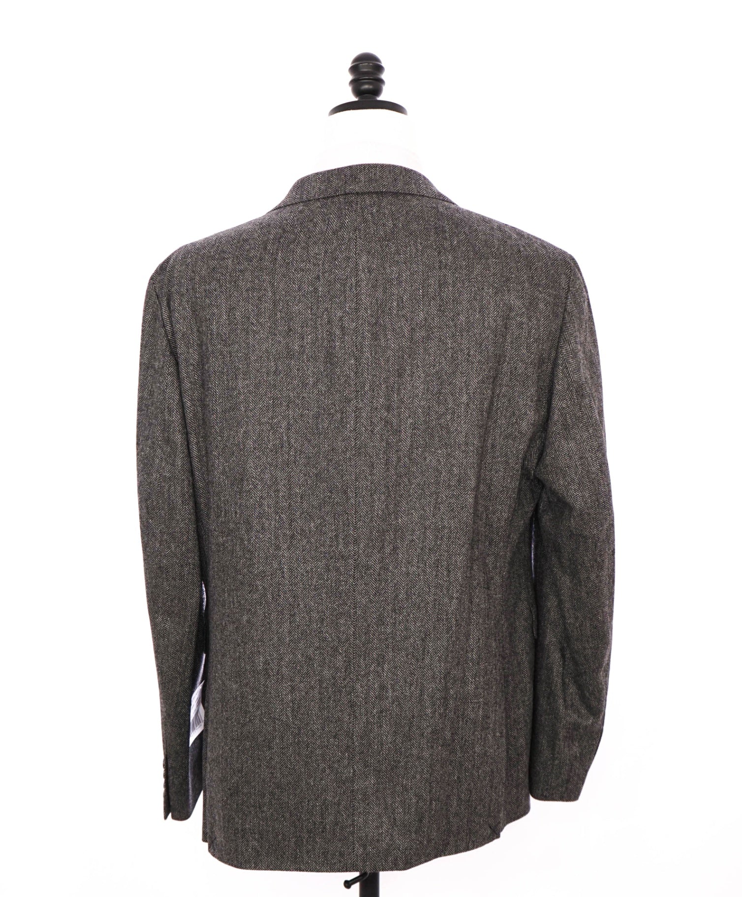 $1,295 SAKS 5TH AVE - Dark Gray Herringbone Cashmere Blazer - 44R