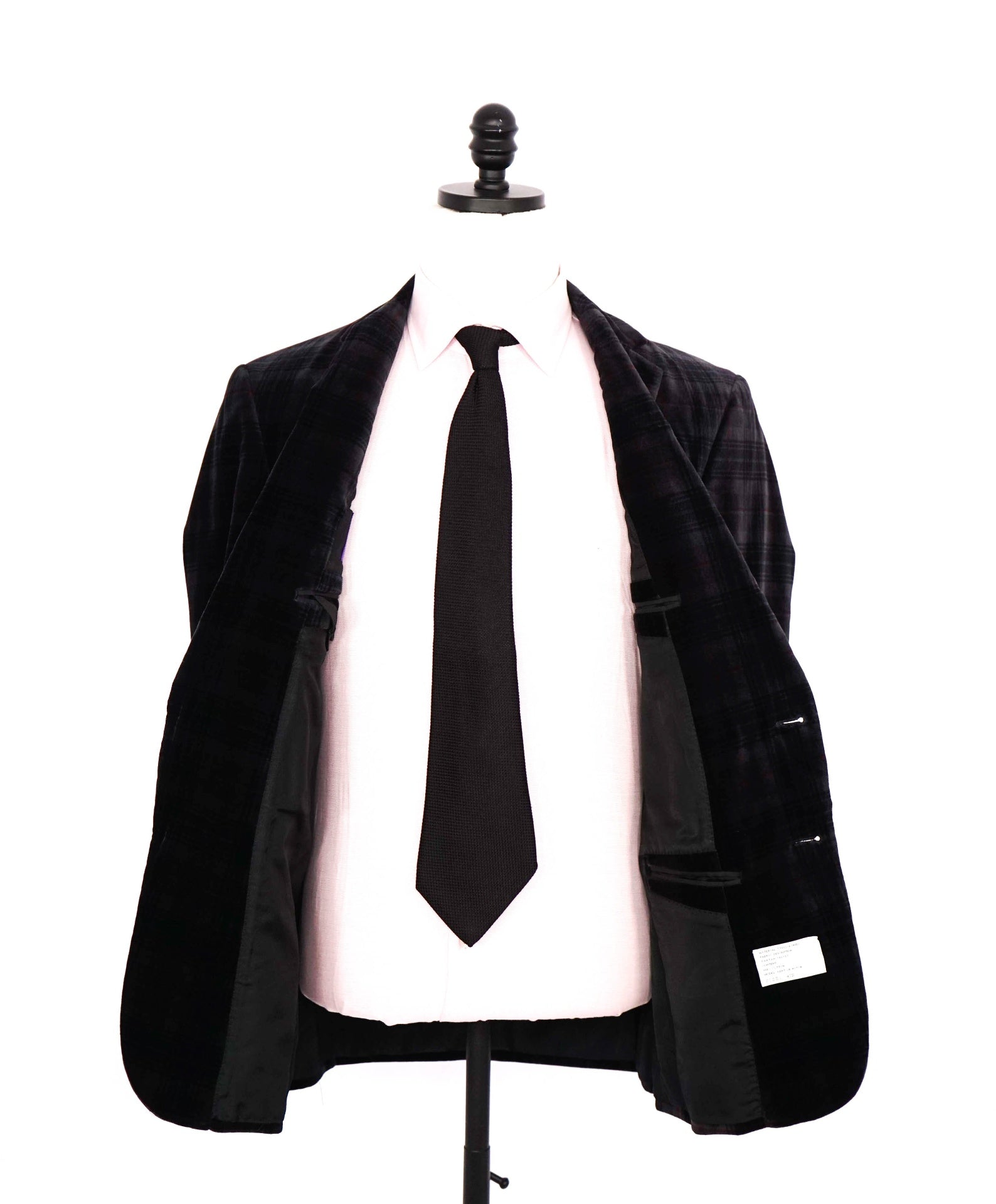 $2,695 RALPH LAUREN PURPLE LABEL - Dark Gray/Red Velvet Blazer - 40R