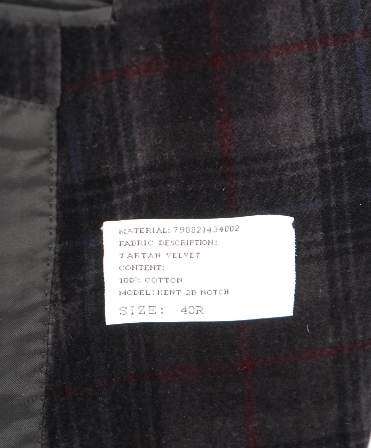 $2,695 RALPH LAUREN PURPLE LABEL - Dark Gray/Red Velvet Blazer - 40R