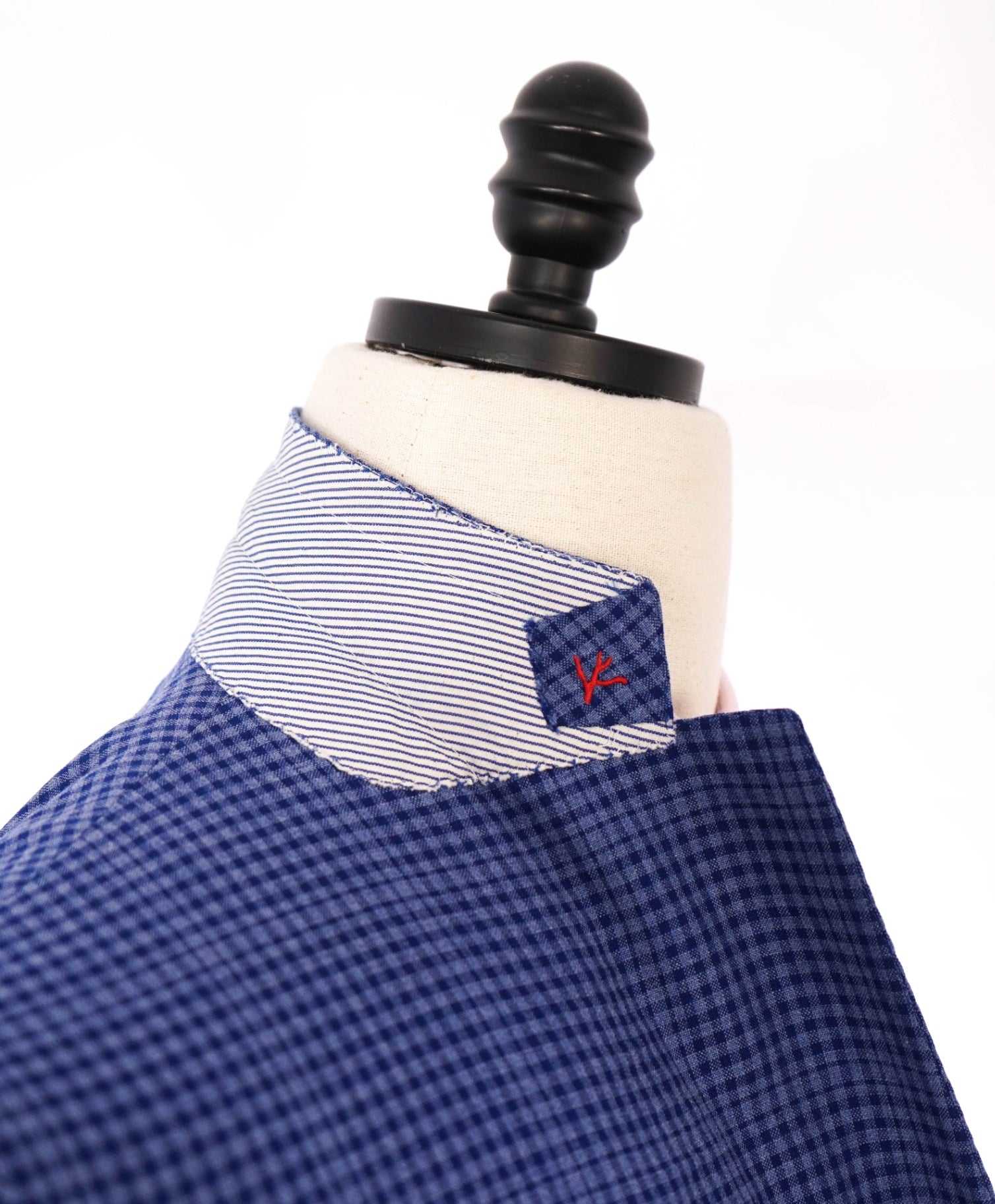$4,695 ISAIA - Blue Gingham Cashmere/Wool/Cotton Blazer - 46R