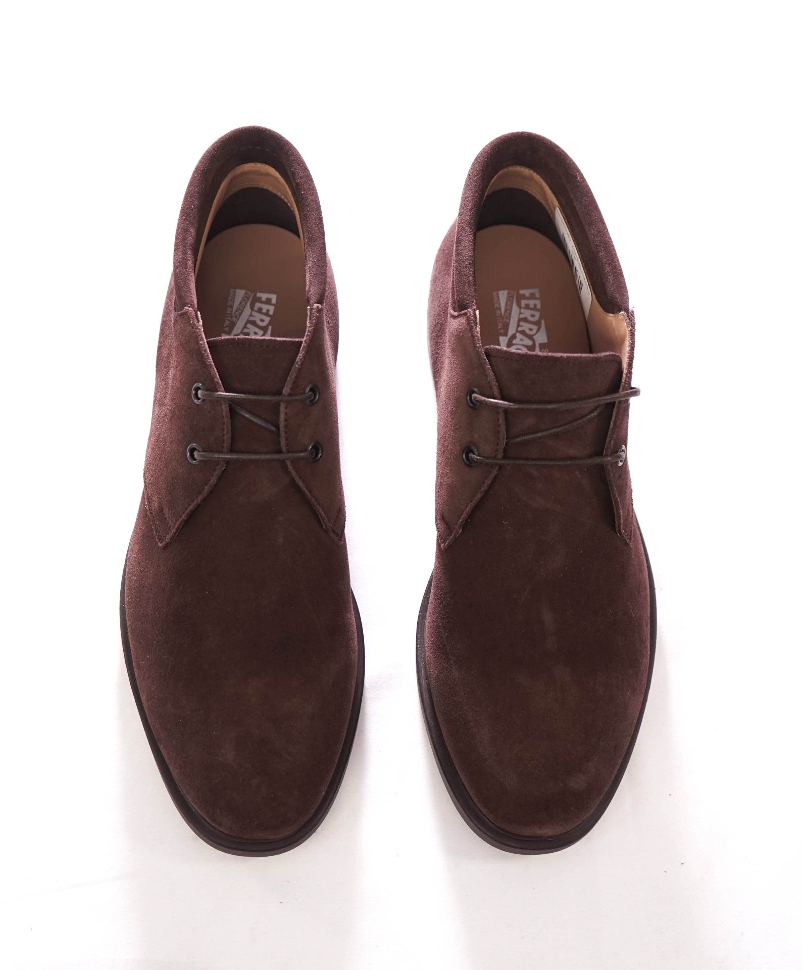 $995 FERRAGAMO - Brown Suede Chukka Boot - 10 3E