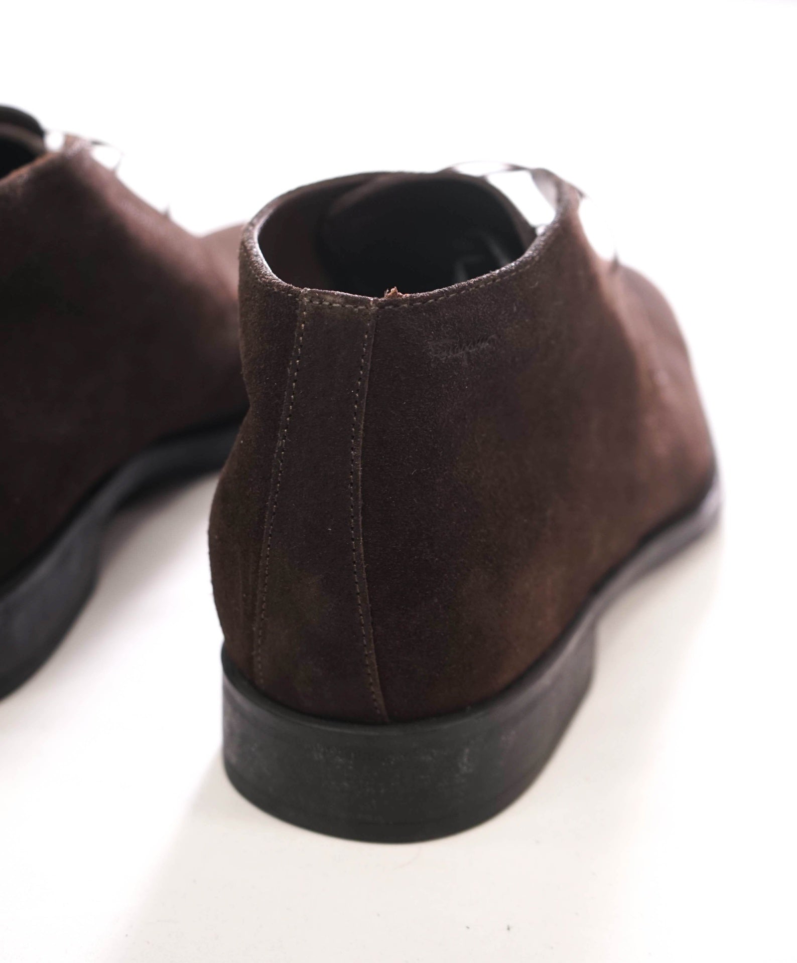 $995 FERRAGAMO - Dark Brown Suede Chukka Boot - 9.5 D