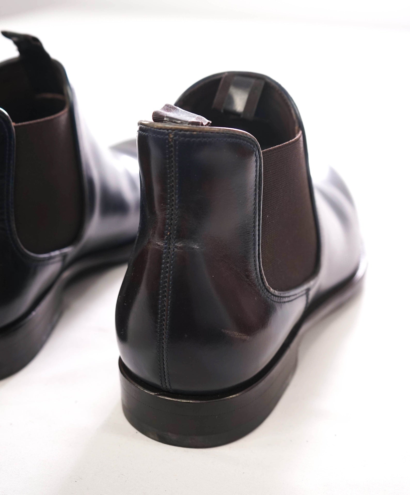$950 FERRAGAMO - Navy Blue/Brown Ombre Ankle Boots - 7 EE