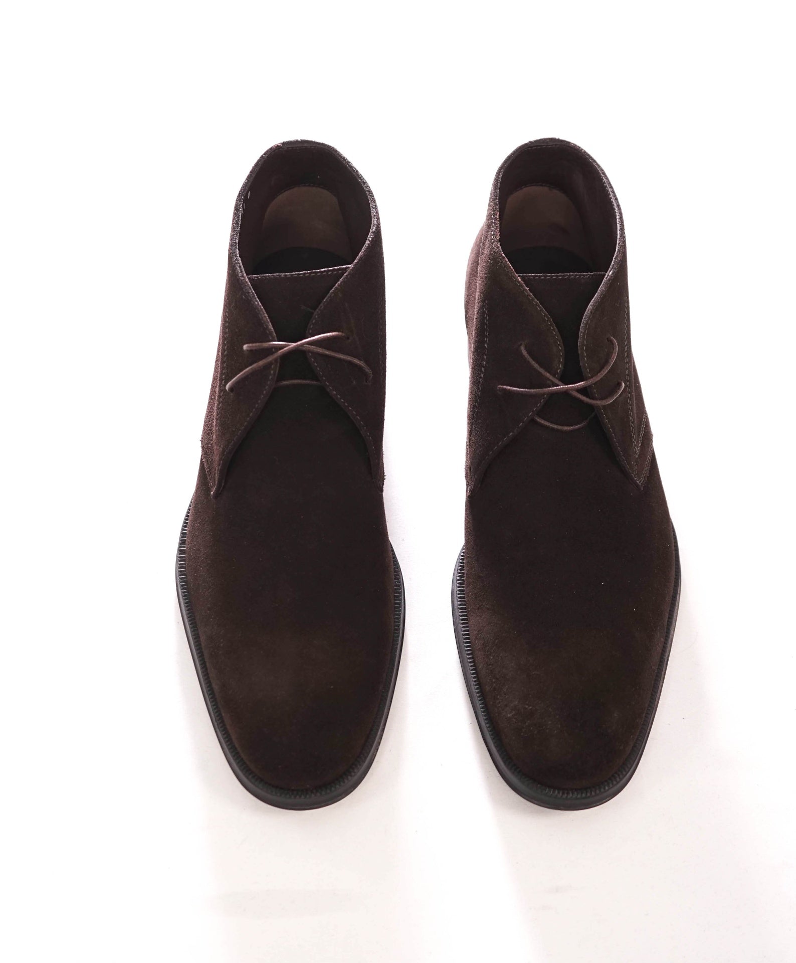 $995 FERRAGAMO - Dark Brown Suede Chukka Boot - 9.5 D