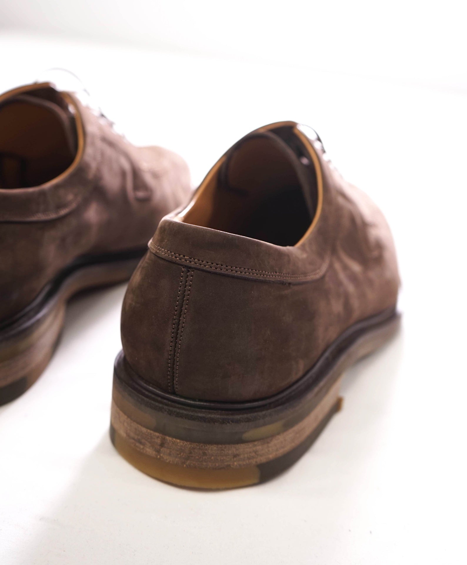 $1,295 FERRAGAMO - TRAMEZZA - Brown Suede Derby - 12 EE