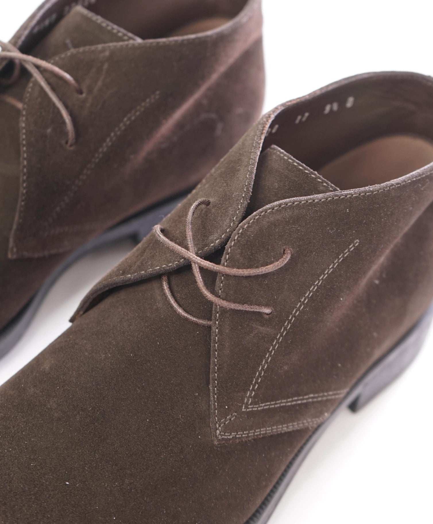 $995 FERRAGAMO - Dark Brown Suede Chukka Boot - 9.5 D