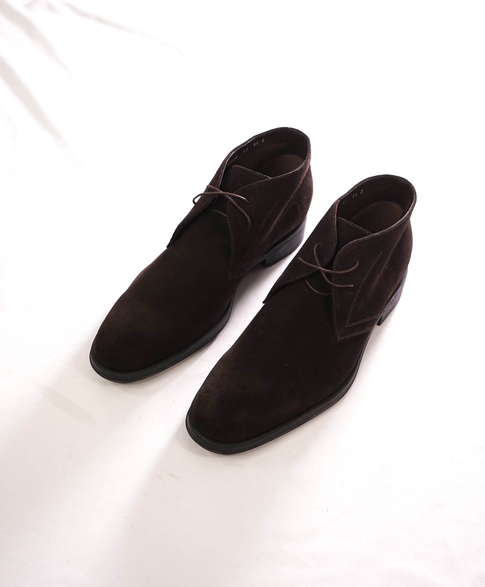 $995 FERRAGAMO - Dark Brown Suede Chukka Boot - 9.5 D