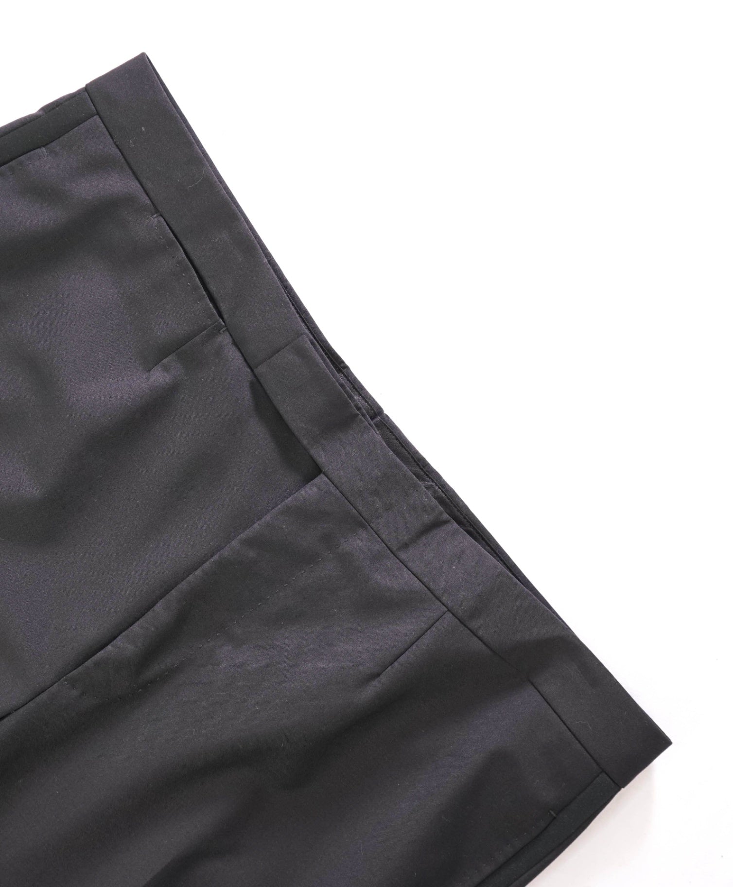 $840 ZEGNA - Solid Black Wool/Mohair Tuxedo Pants - 37W