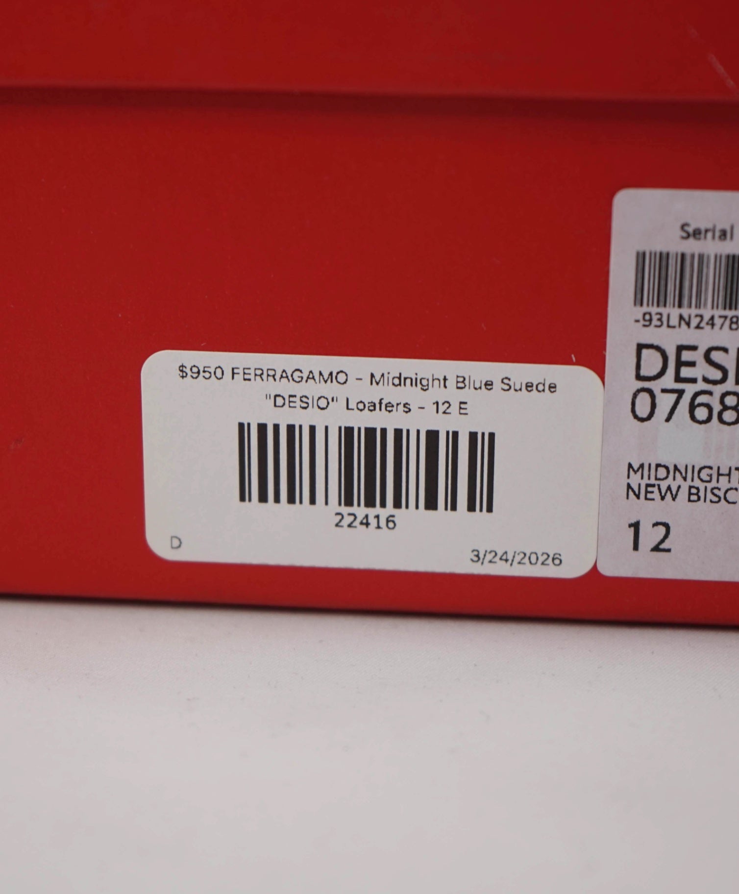 $950 FERRAGAMO - Midnight Blue Suede "DESIO" Loafers - 12 E