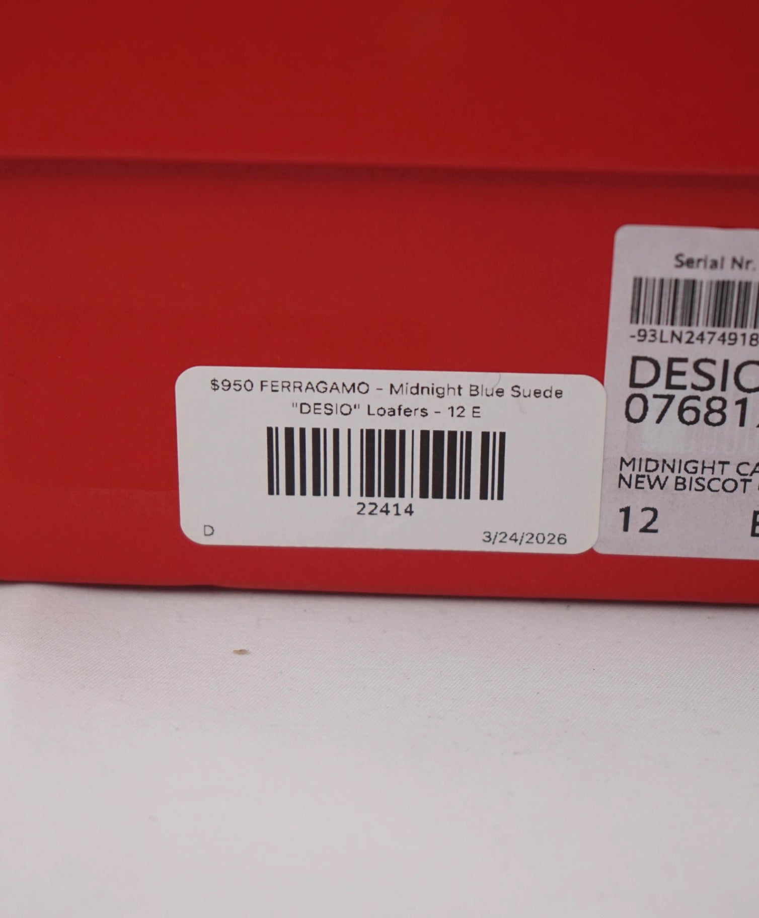 $950 FERRAGAMO - Midnight Blue Suede "DESIO" Loafers - 12 E