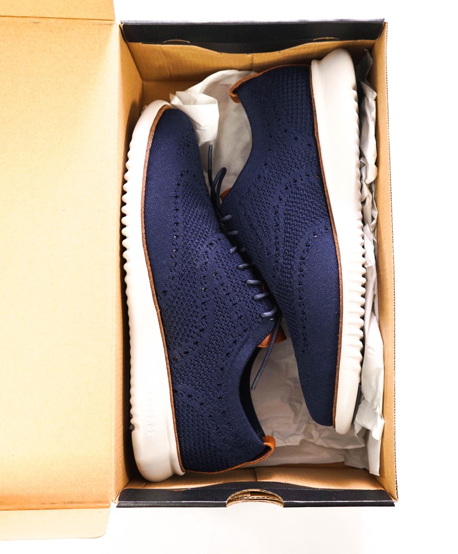 $200 COLE HAAN - Blue ZEROGRAND STITCHLITE Knit Oxfords - 9.5 M