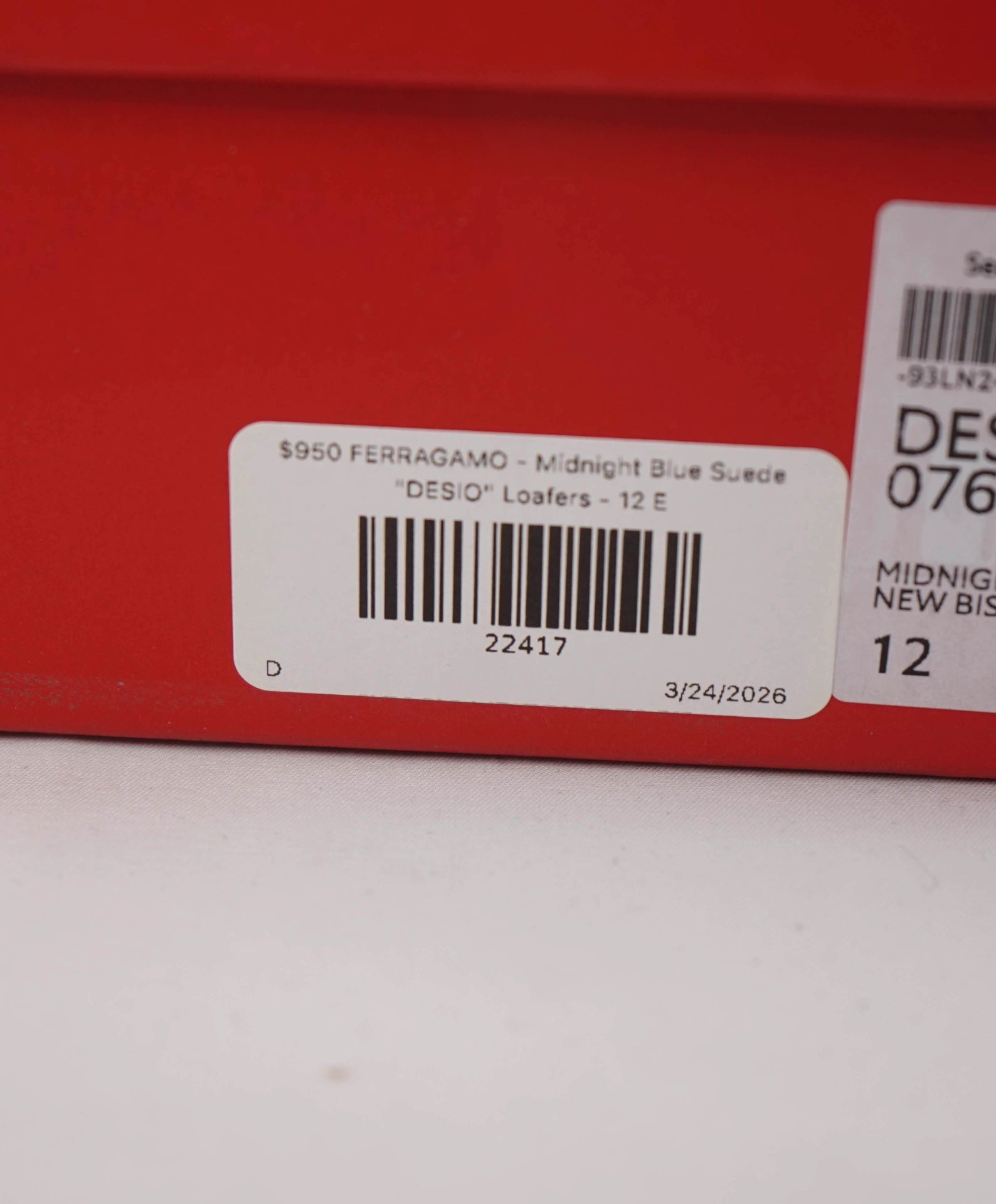 $950 FERRAGAMO - Midnight Blue Suede "DESIO" Loafers - 12 E