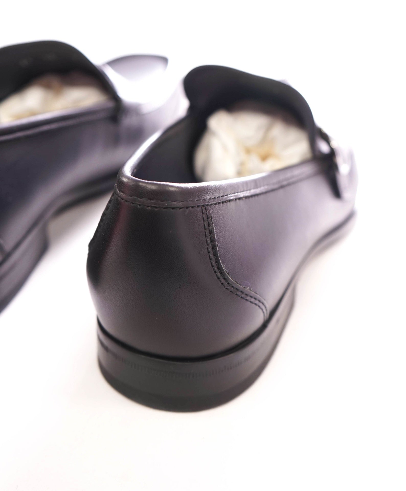 $850 FERRAGAMO - Midnight Blue Leather "DUOMO" Loafers - 9.5 E