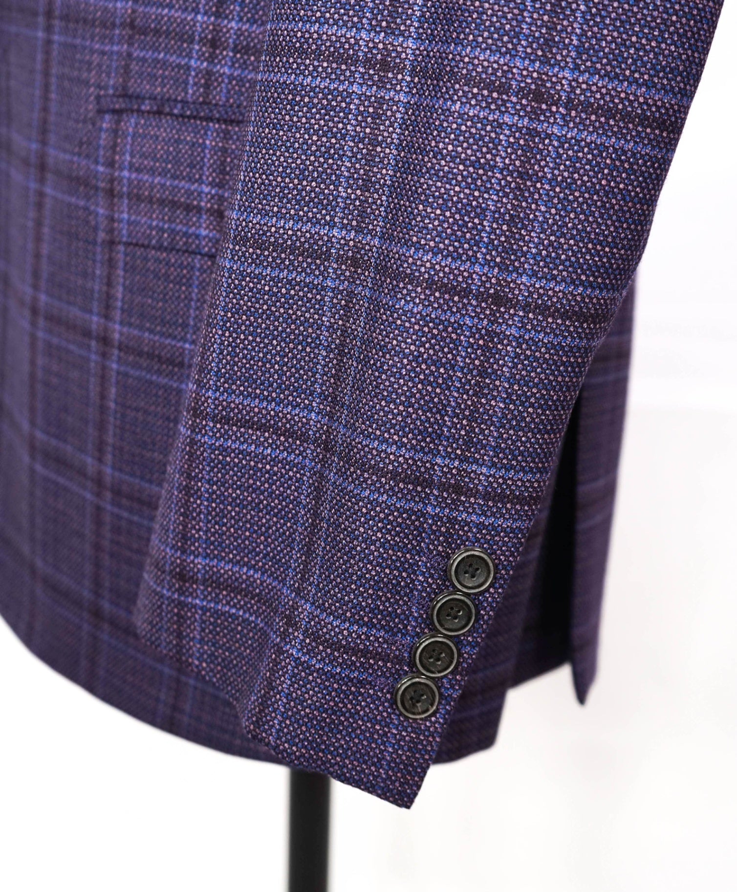 $1,495 EMPORIO ARMANI - Purple Plaid Wool "G LINE" Blazer - 42R