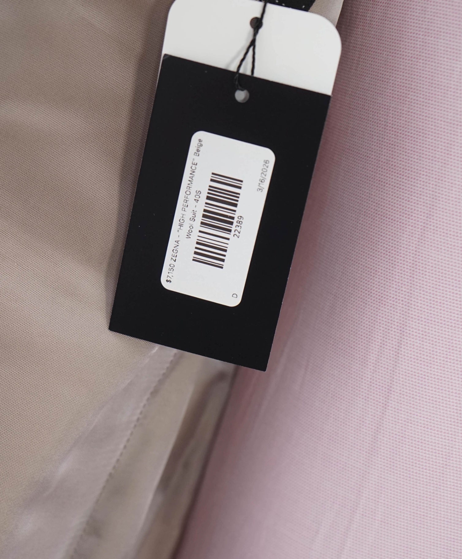 $4,950 ZEGNA - “HIGH PERFORMANCE” Beige Wool Suit - 40S