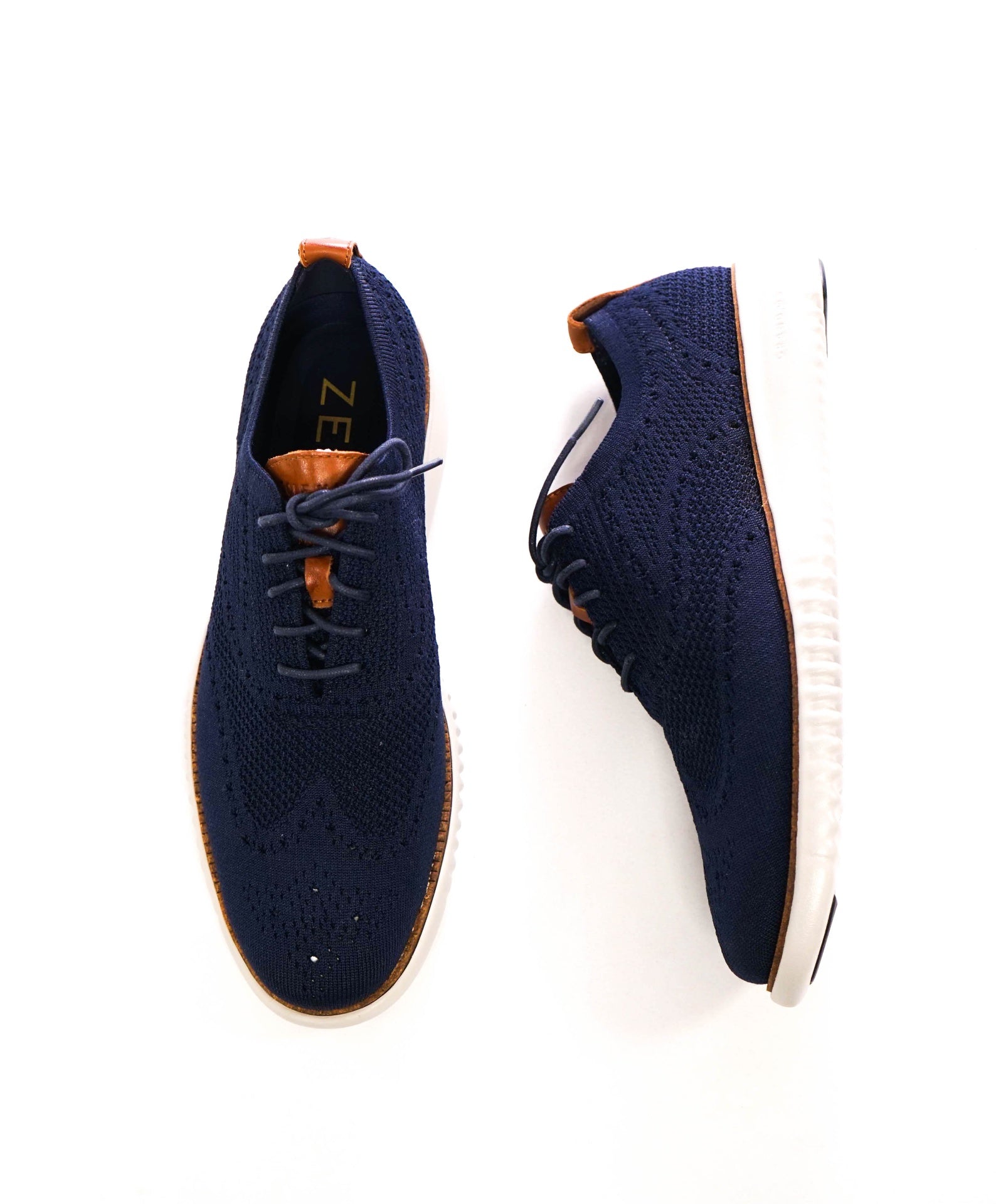$200 COLE HAAN - Blue ZEROGRAND STITCHLITE Knit Oxfords - 9.5 M