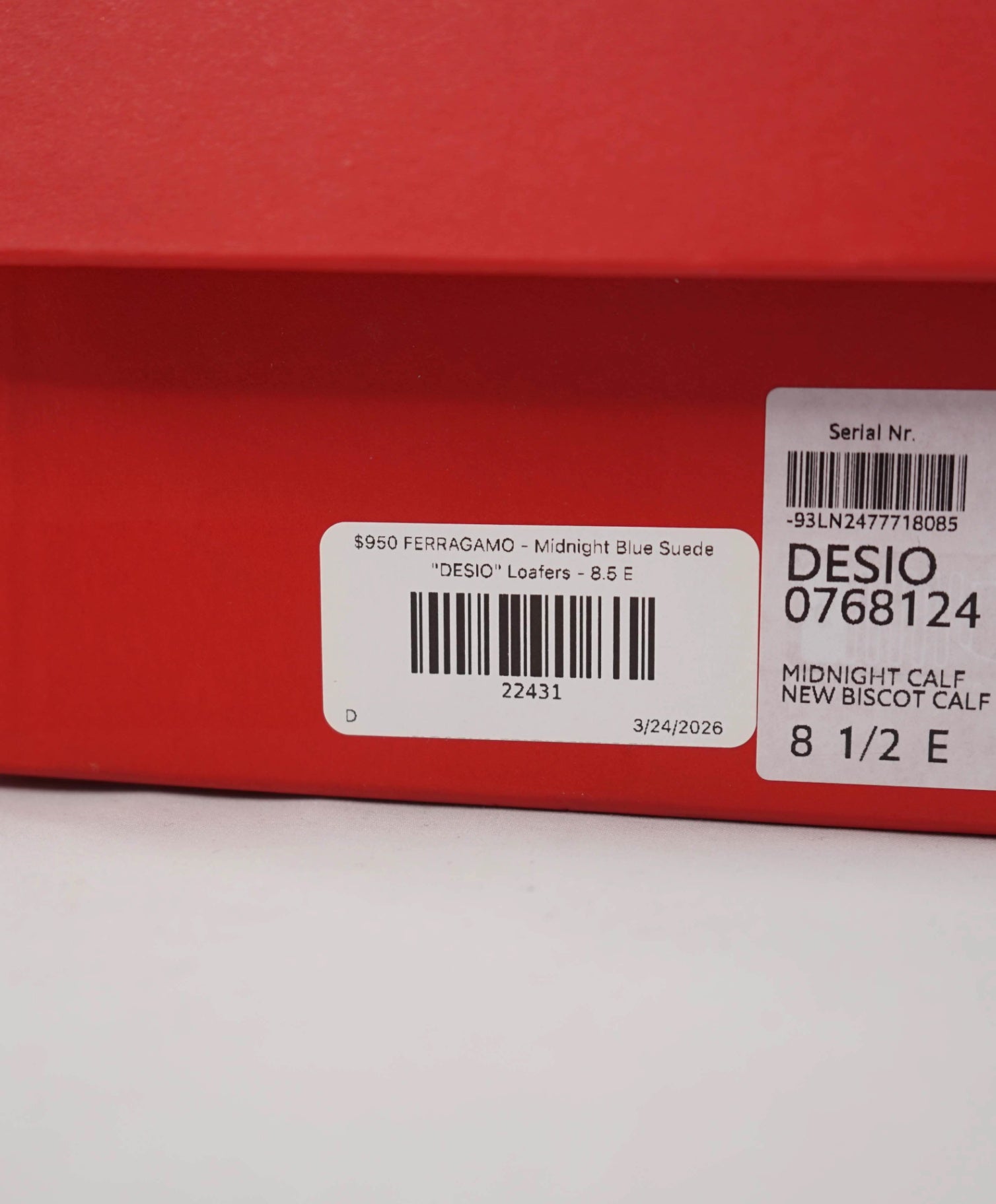 $950 FERRAGAMO - Midnight Blue Suede "DESIO" Loafers - 8.5 E
