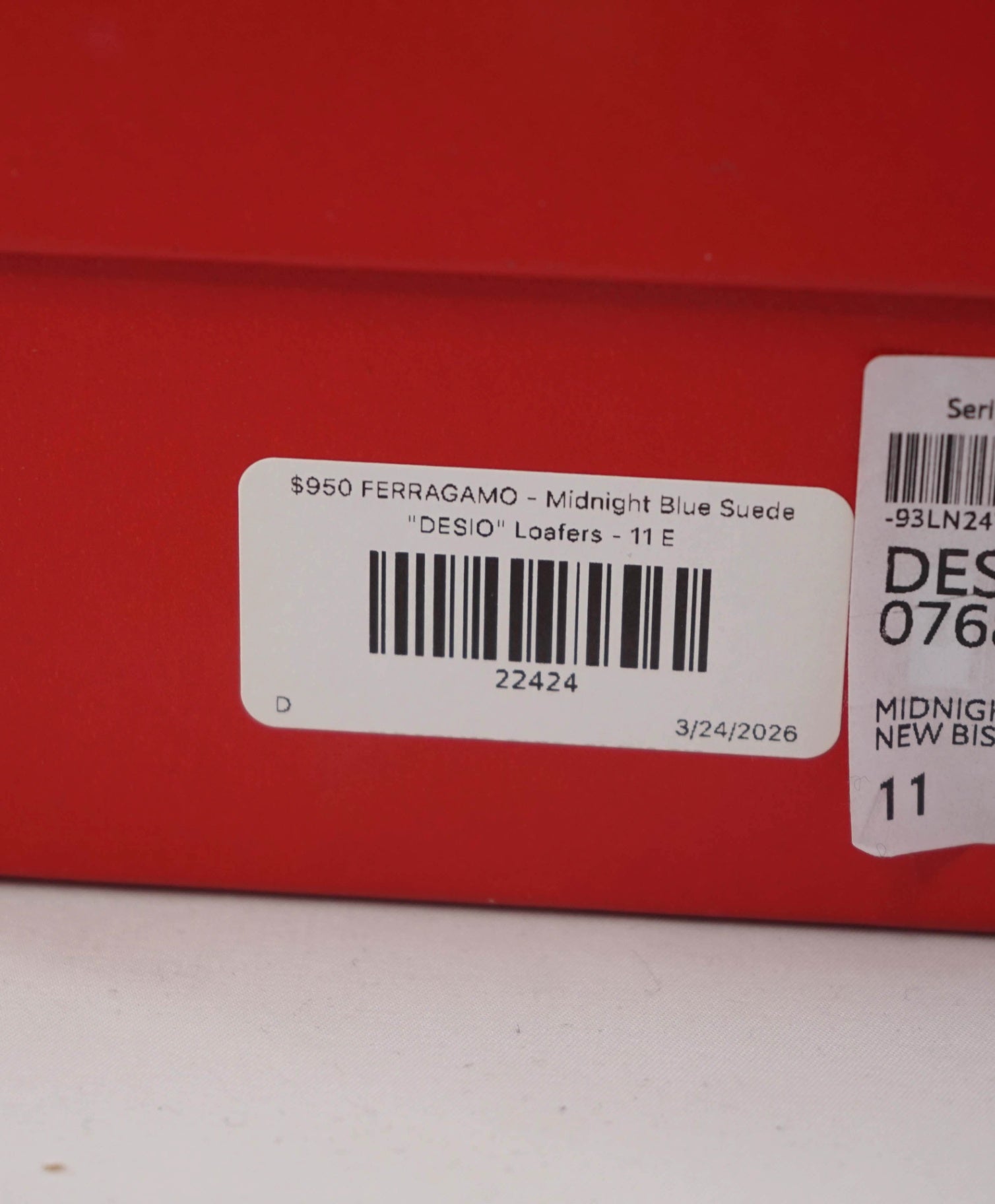 $950 FERRAGAMO - Midnight Blue Suede "DESIO" Loafers - 11 E