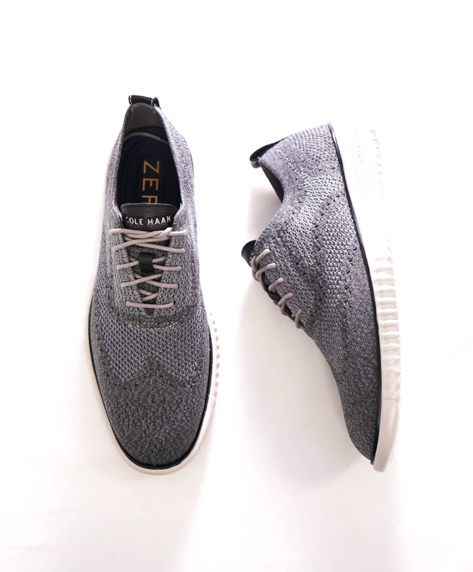 $200 COLE HAAN - Gray ZEROGRAND STITCHLITE Knit Oxfords - 9.5 M