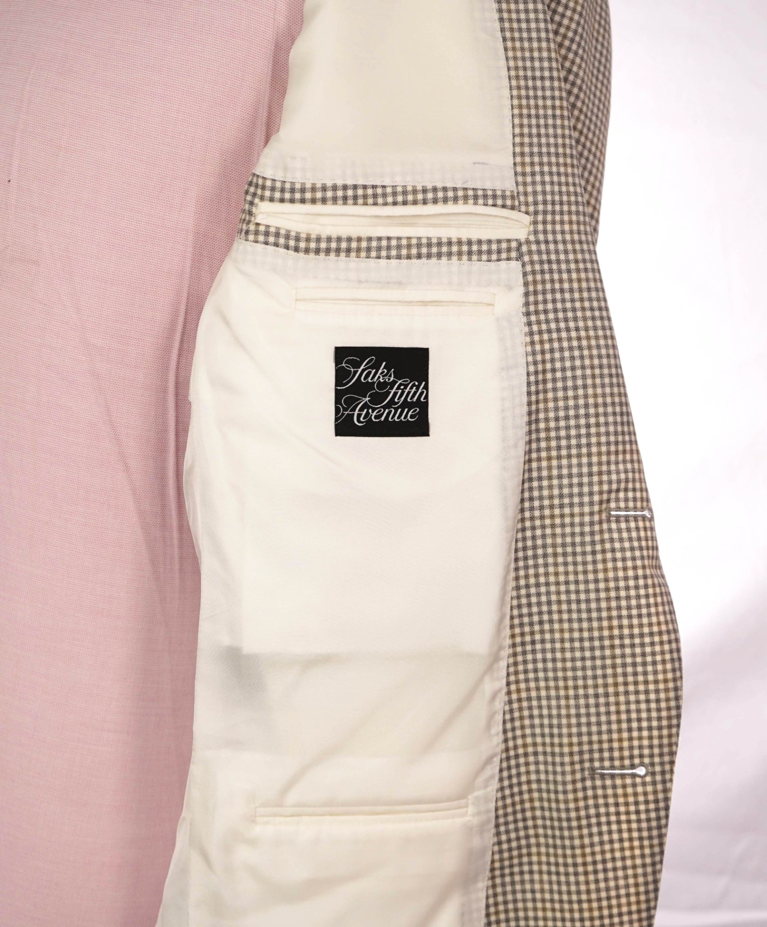 $2,695 ZEGNA - Gray/Tan Neutral Gingham Wool Blazer - 38R