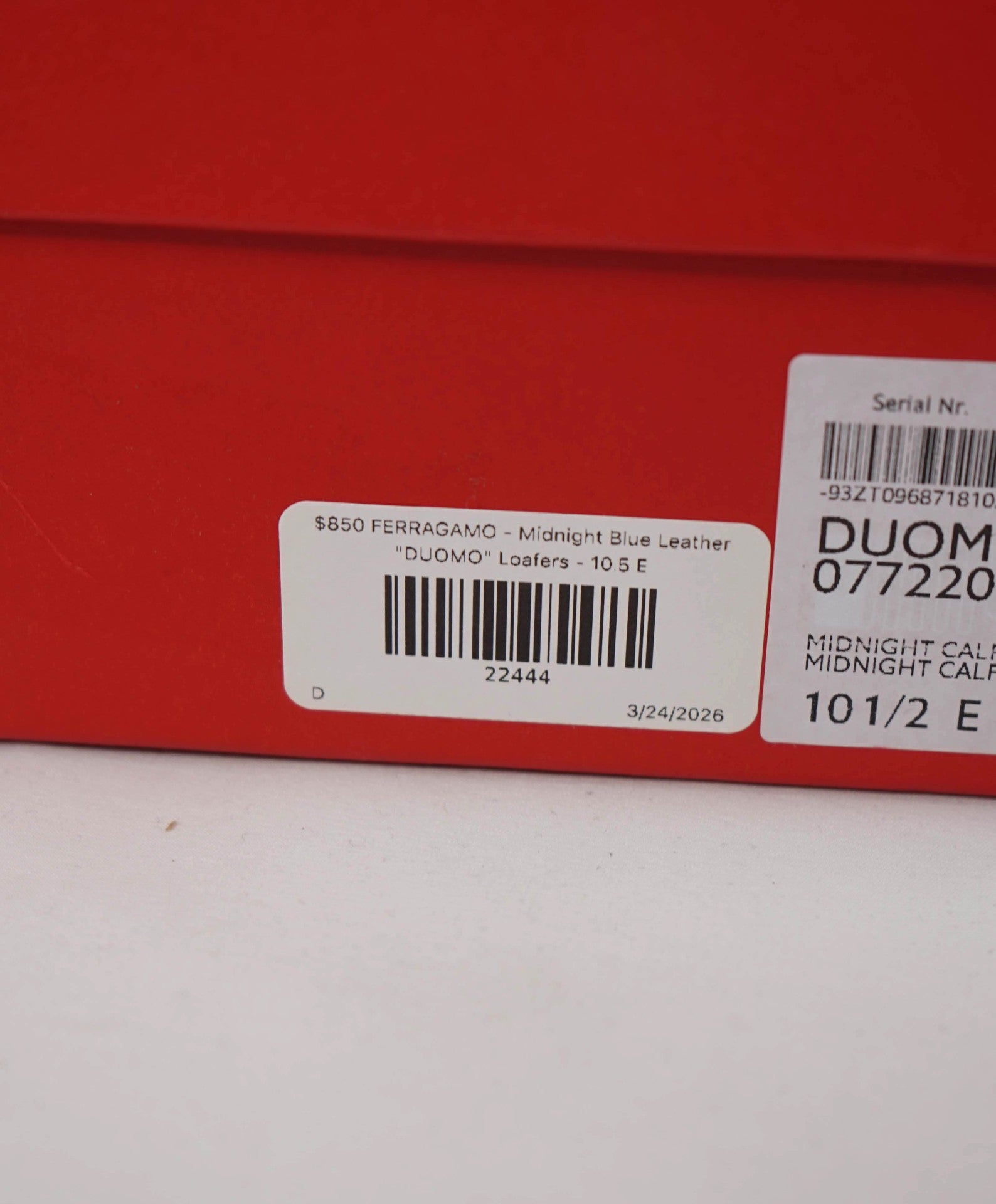 $850 FERRAGAMO - Midnight Blue Leather "DUOMO" Loafers - 10.5 E