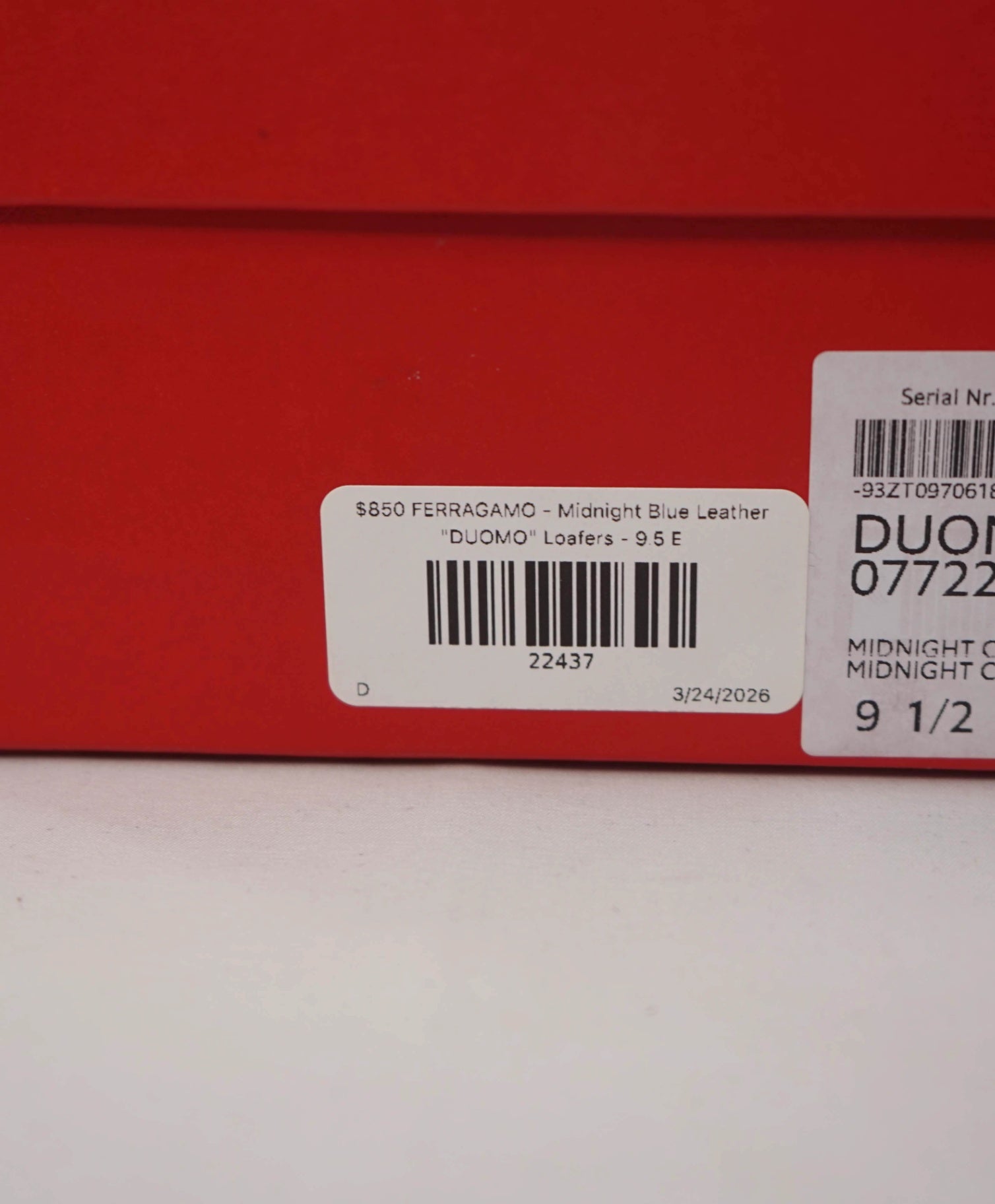 $850 FERRAGAMO - Midnight Blue Leather "DUOMO" Loafers - 9.5 E
