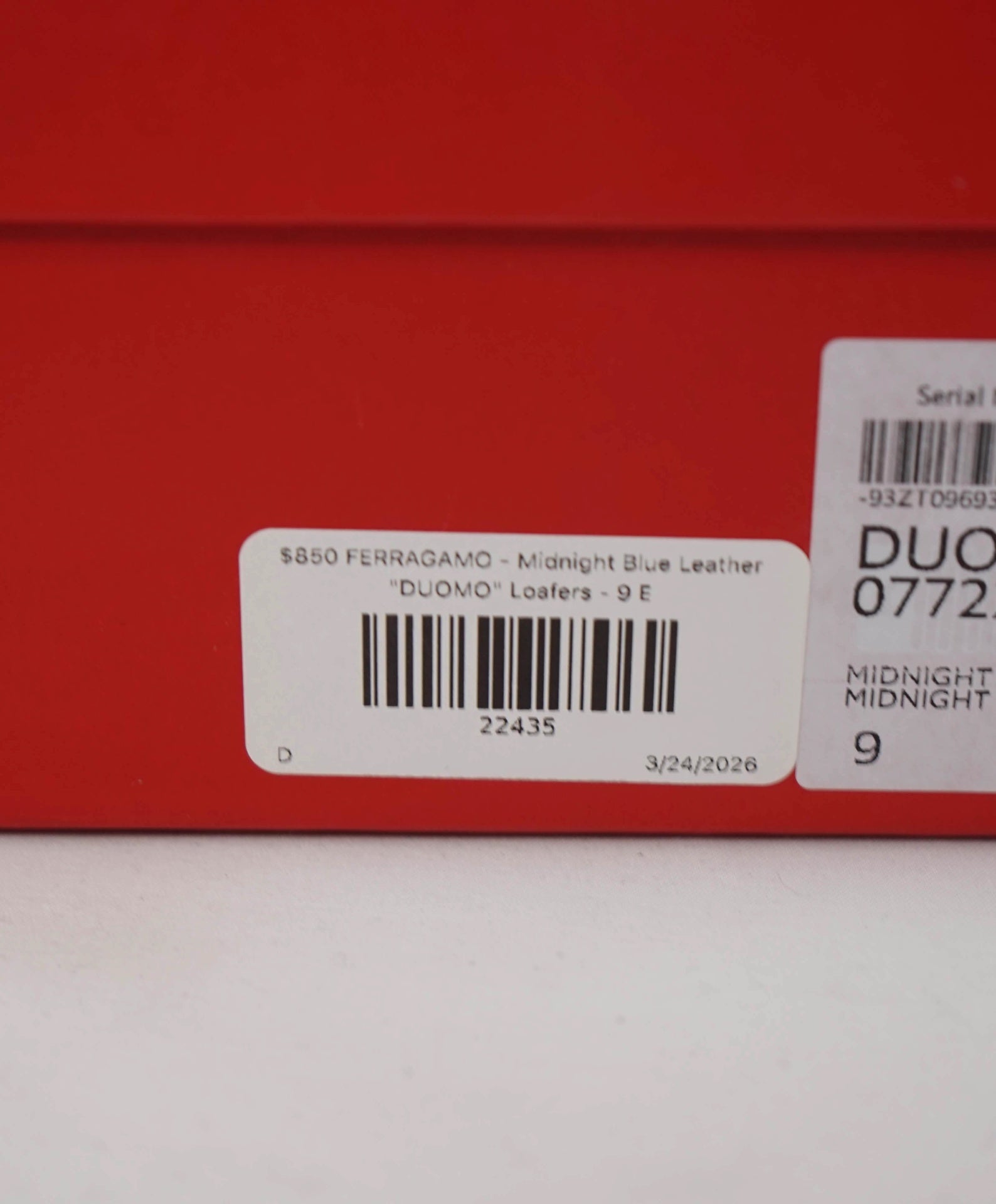 $850 FERRAGAMO - Midnight Blue Leather "DUOMO" Loafers - 9 E