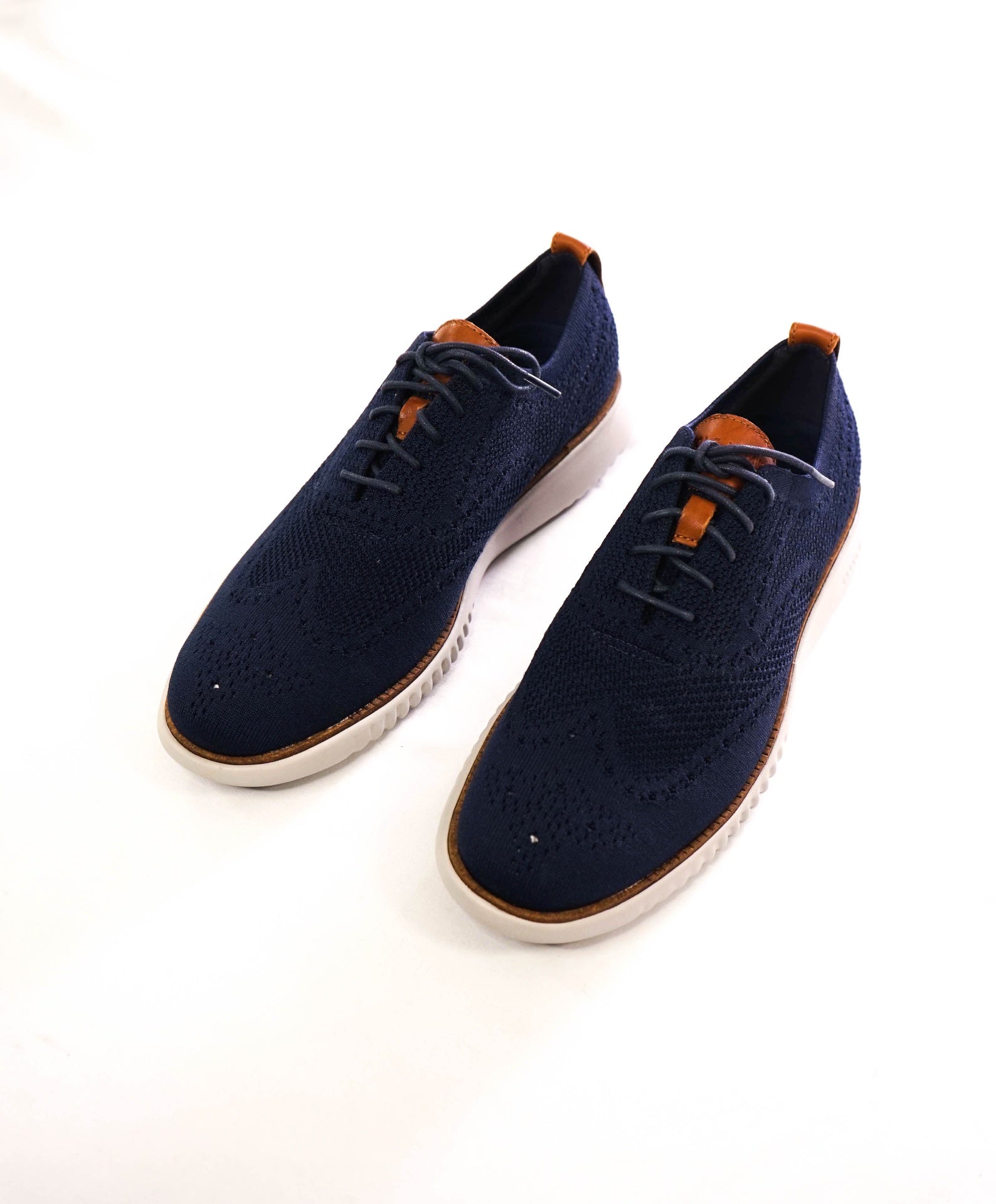 $200 COLE HAAN - Blue ZEROGRAND STITCHLITE Knit Oxfords - 9.5 M