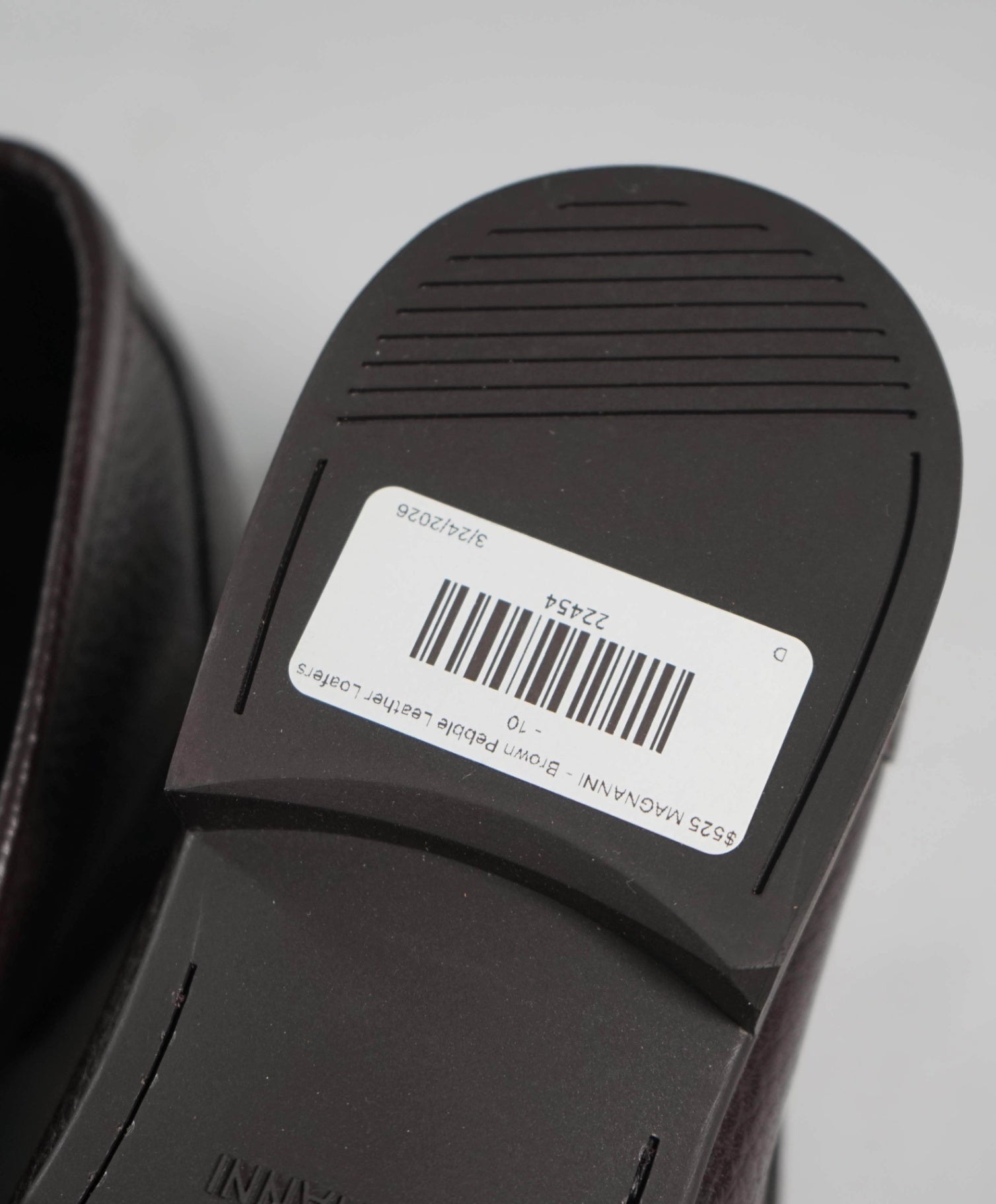 $525 MAGNANNI - Brown Pebble Leather Loafers - 10