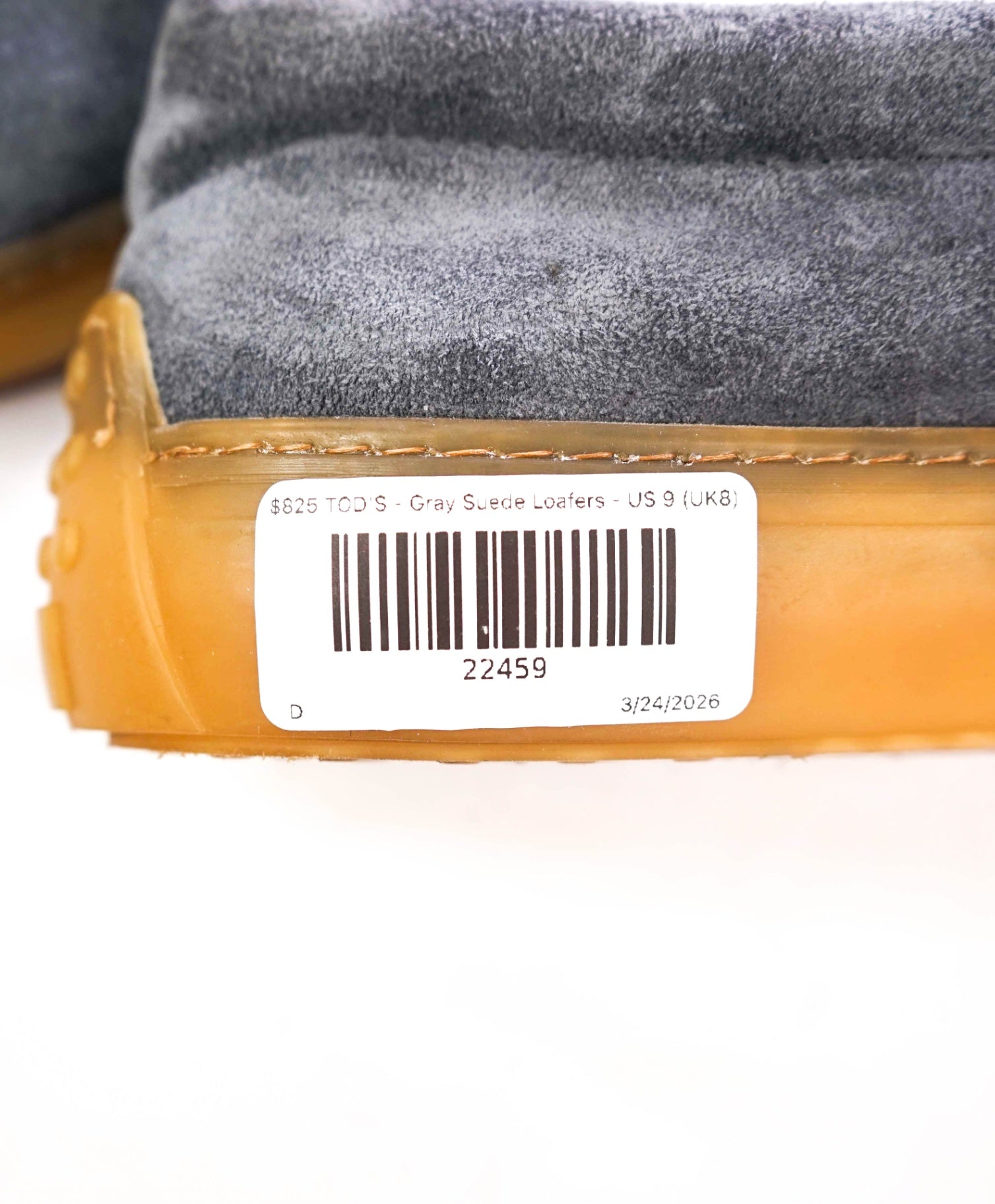 $825 TOD'S - Gray Suede Loafers - US 9 (UK8)