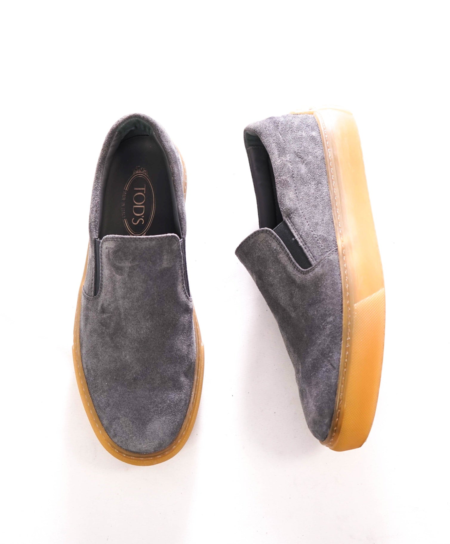 $825 TOD'S - Gray Suede Loafers - US 9 (UK8)