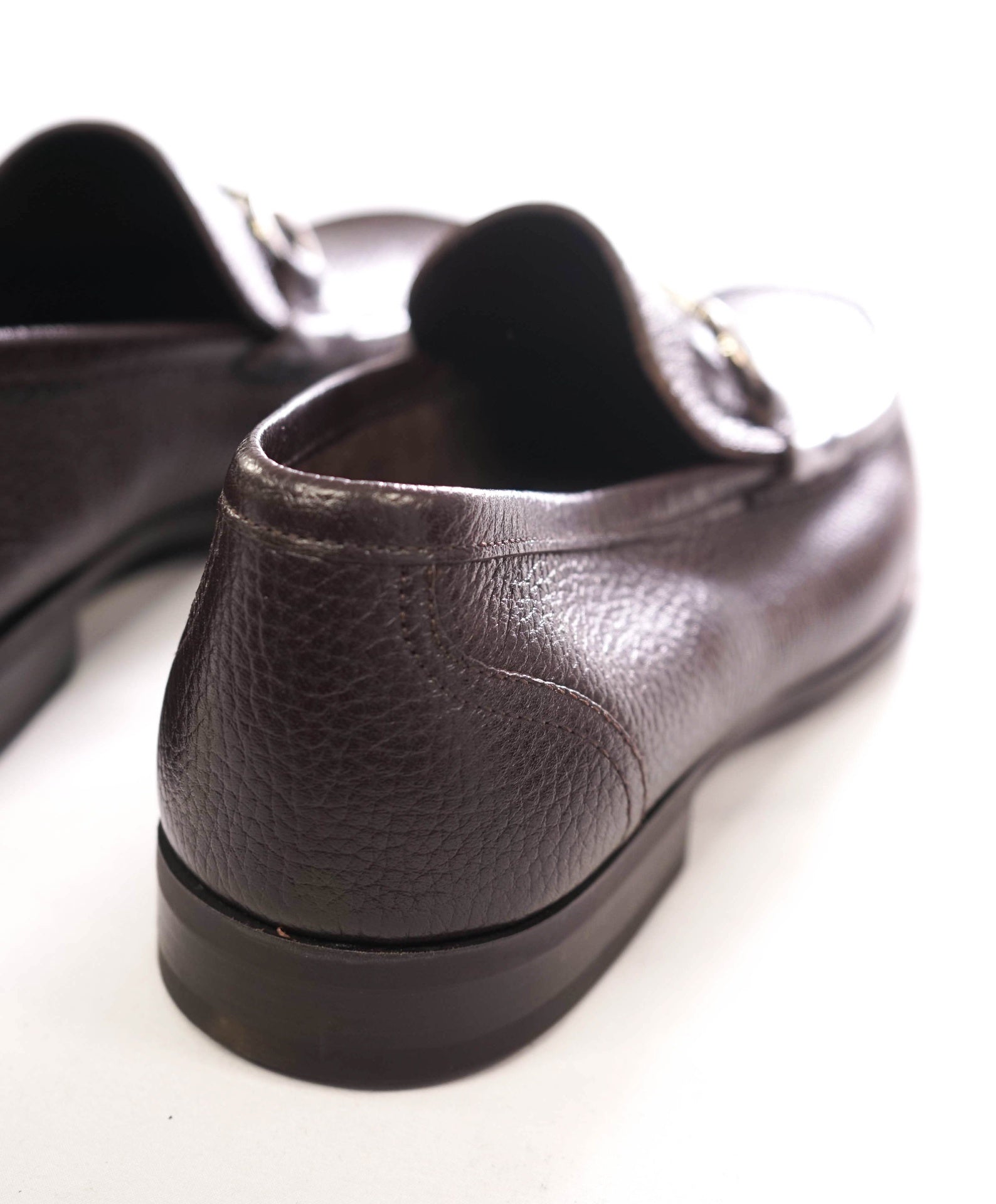 $525 MAGNANNI - Brown Pebble Leather Loafers - 10