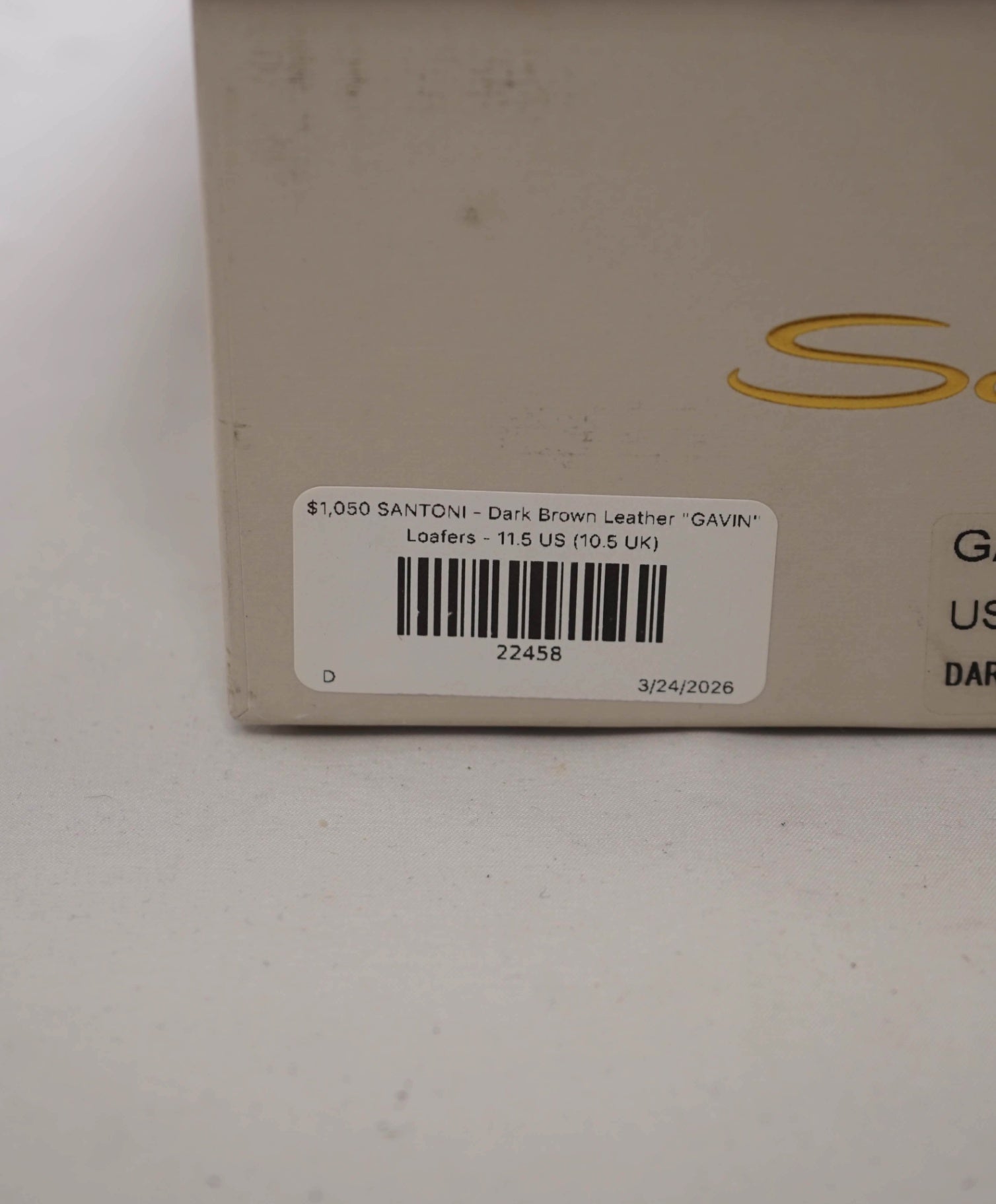 $1,050 SANTONI - Dark Brown Leather "GAVIN" Loafers - 11.5 US (10.5 UK)