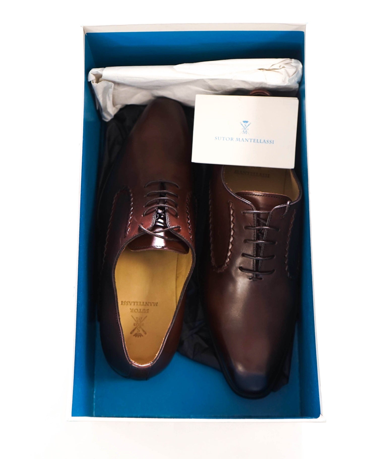 $910 SUTOR MANTELLASSI - Brown Leather Braided Oxfords - 7